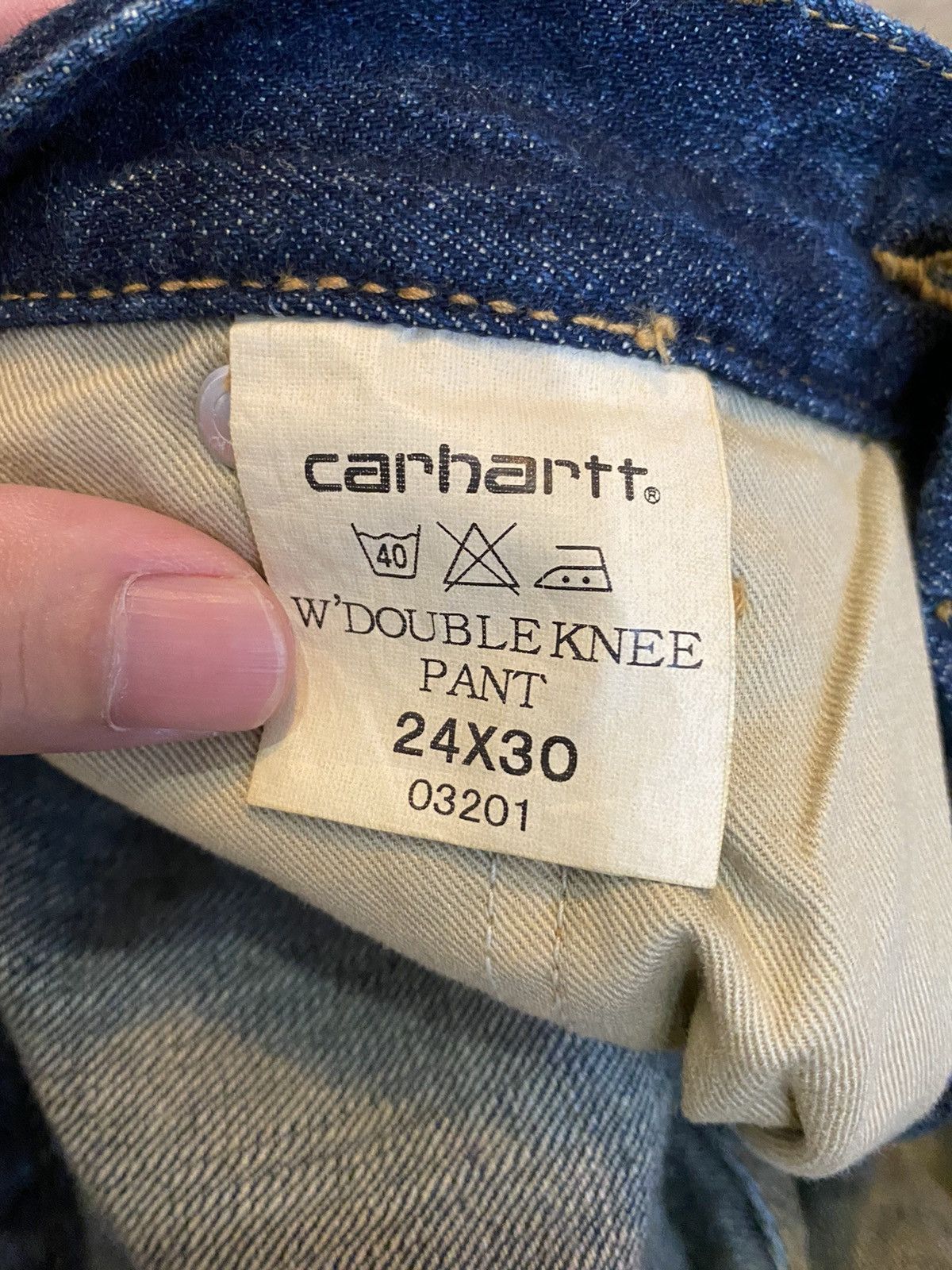 Carhartt 1990s Double Knee raw denim pants Size 25" / US 0 / IT 36 - 8 Thumbnail