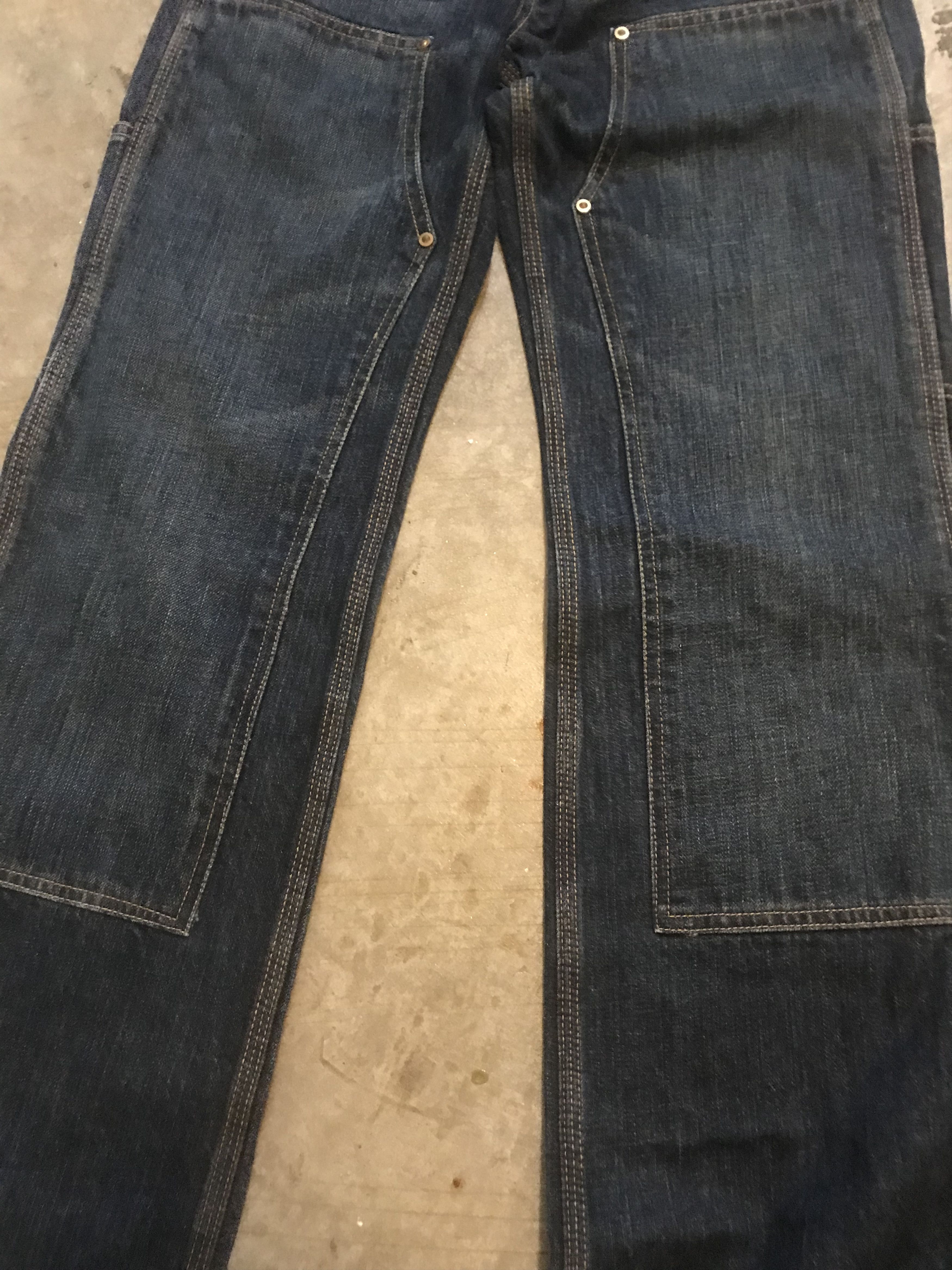 Carhartt 1990s Double Knee raw denim pants Size 25" / US 0 / IT 36 - 6 Thumbnail