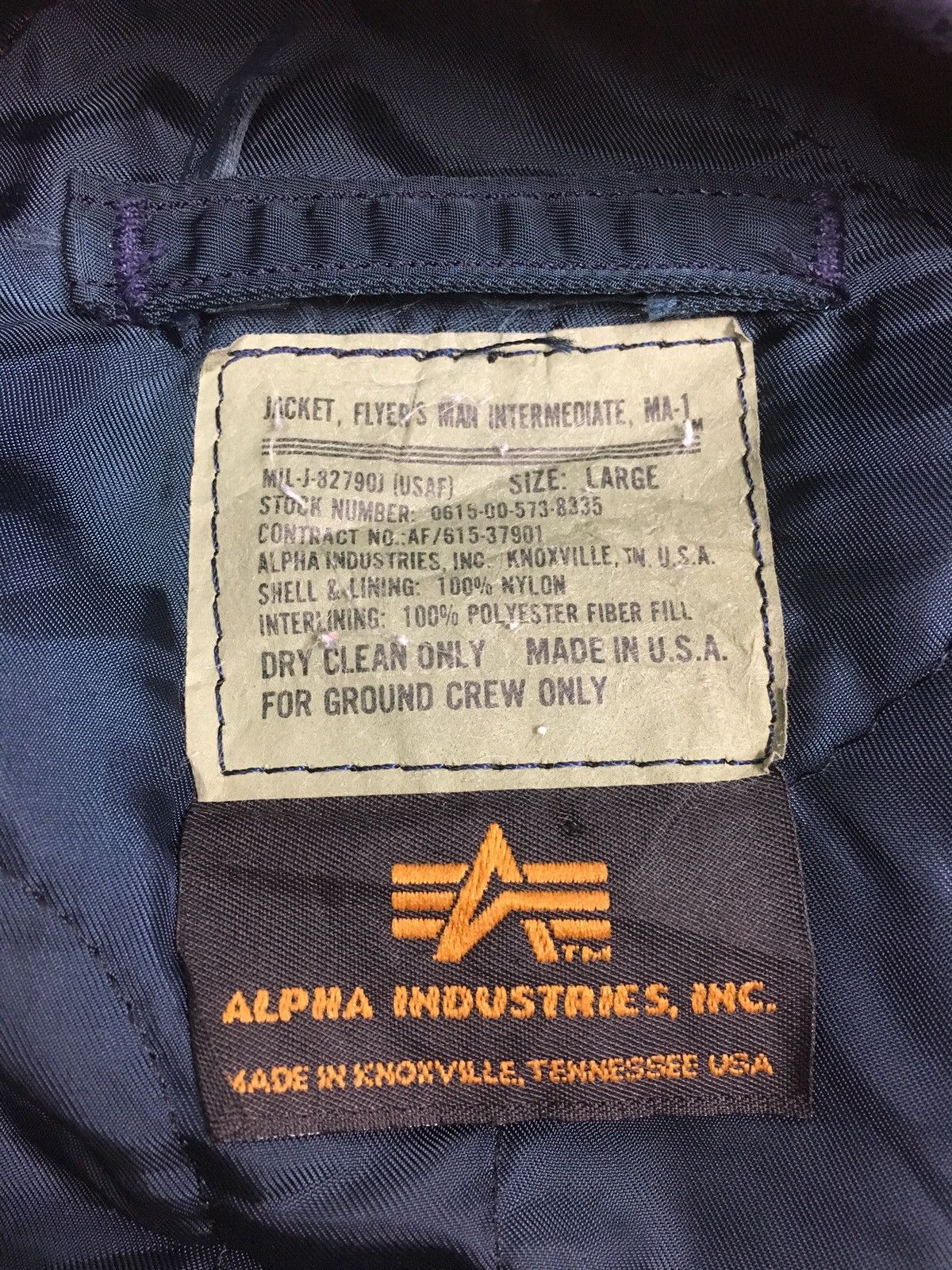 Alpha Industries × Vintage VINTAGE ALPHA INDUSTRIES USA FLYERS MA-1 BOMBERS JACKET Size US L / EU 52-54 / 3 - 6 Thumbnail