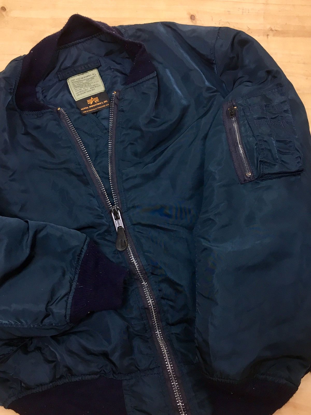 Alpha Industries × Vintage VINTAGE ALPHA INDUSTRIES USA FLYERS MA-1 BOMBERS JACKET Size US L / EU 52-54 / 3 - 1 Thumbnail