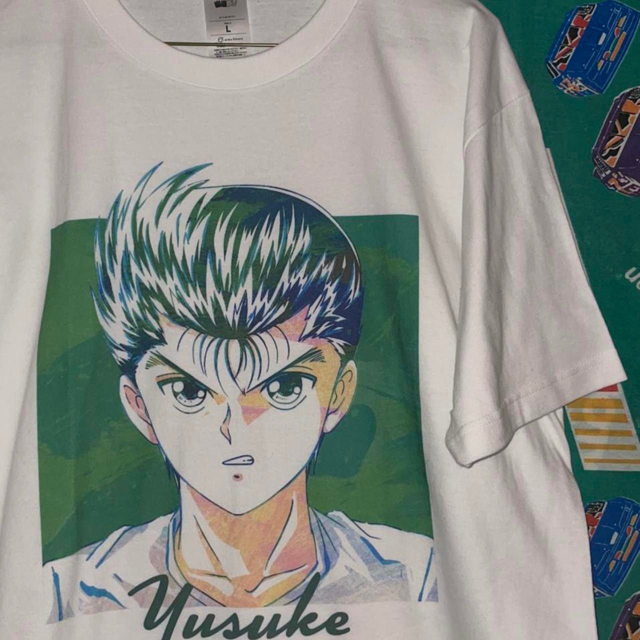 Image of Anima x Cartoon Network Yusuke Yu Yu Hakusho T Shirt Anime Cartoon Network in White (Size Large)