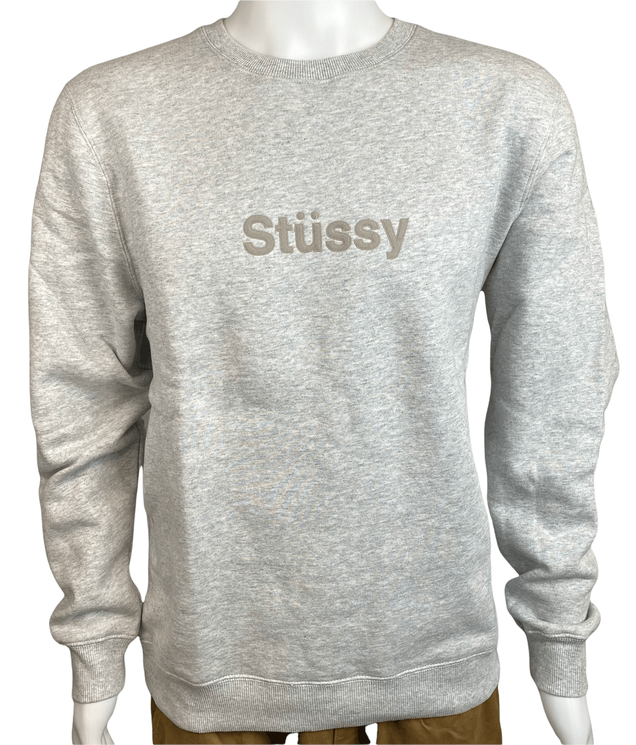 トップス Stussy Faded Cotton Knit Crew L Stüssy Faded Cotton Knit Crew - Black | Crowdless