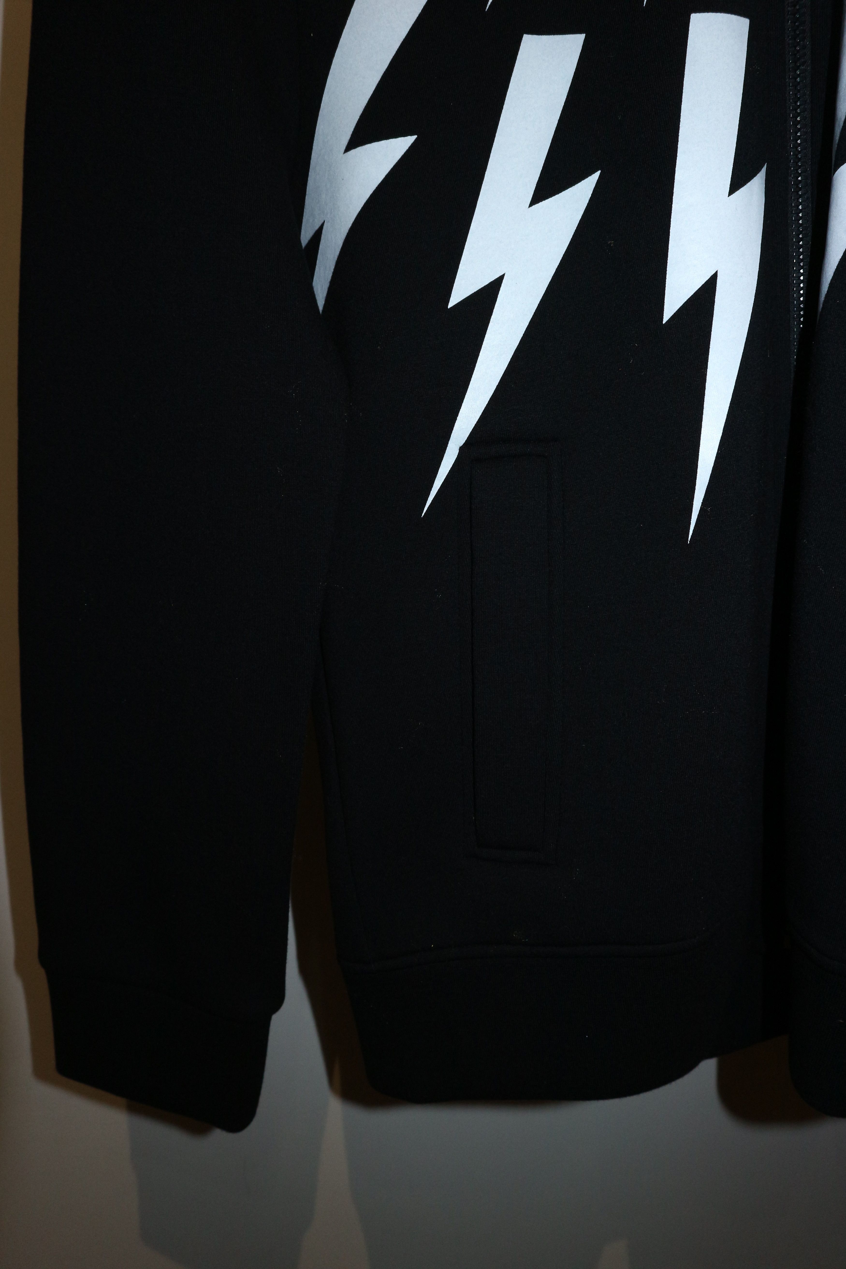 Neil Barrett Lightning bolt print neoprene zip hoodie Size US S / EU 44-46 / 1 - 4 Thumbnail