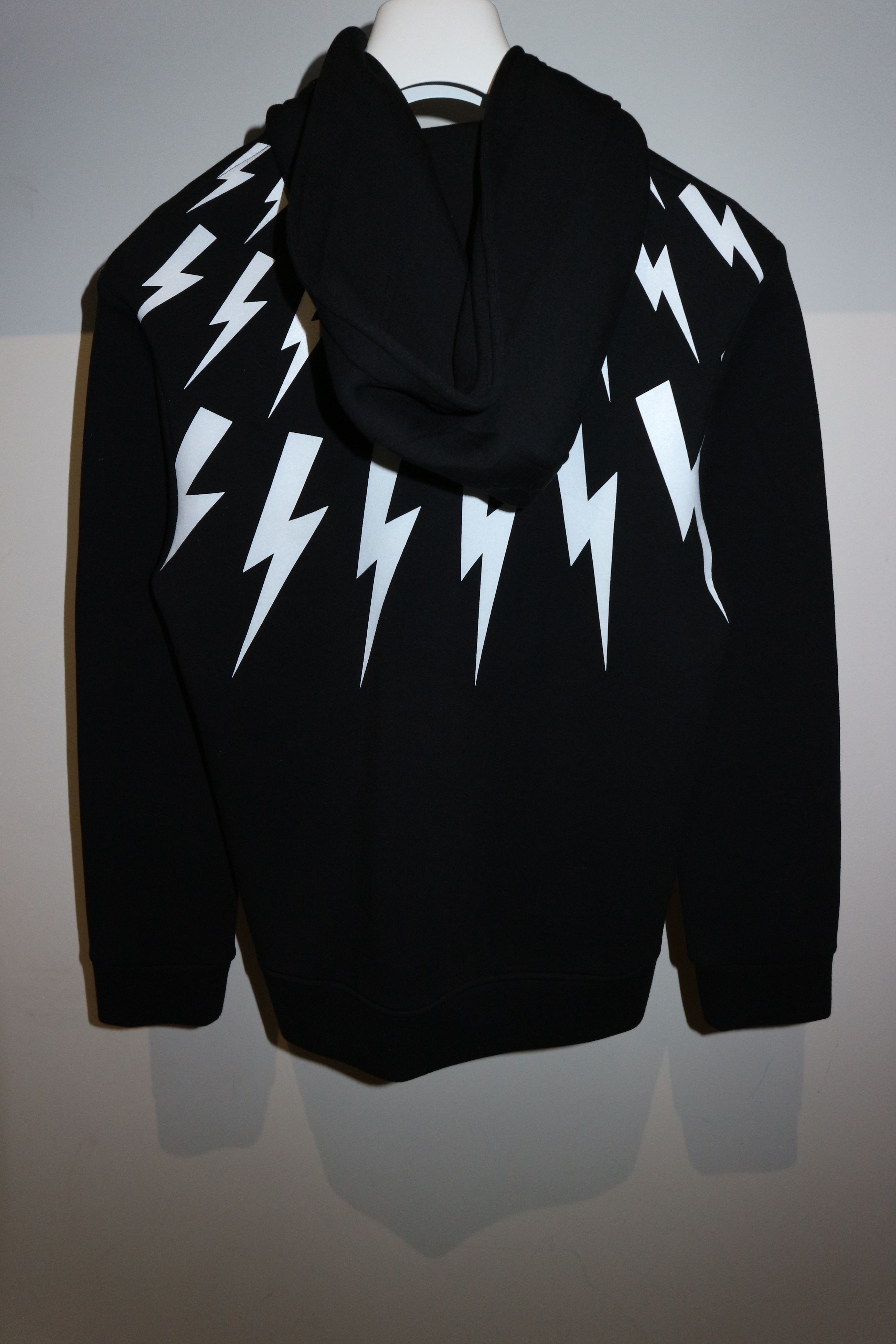 Neil Barrett Lightning bolt print neoprene zip hoodie Size US S / EU 44-46 / 1 - 6 Thumbnail