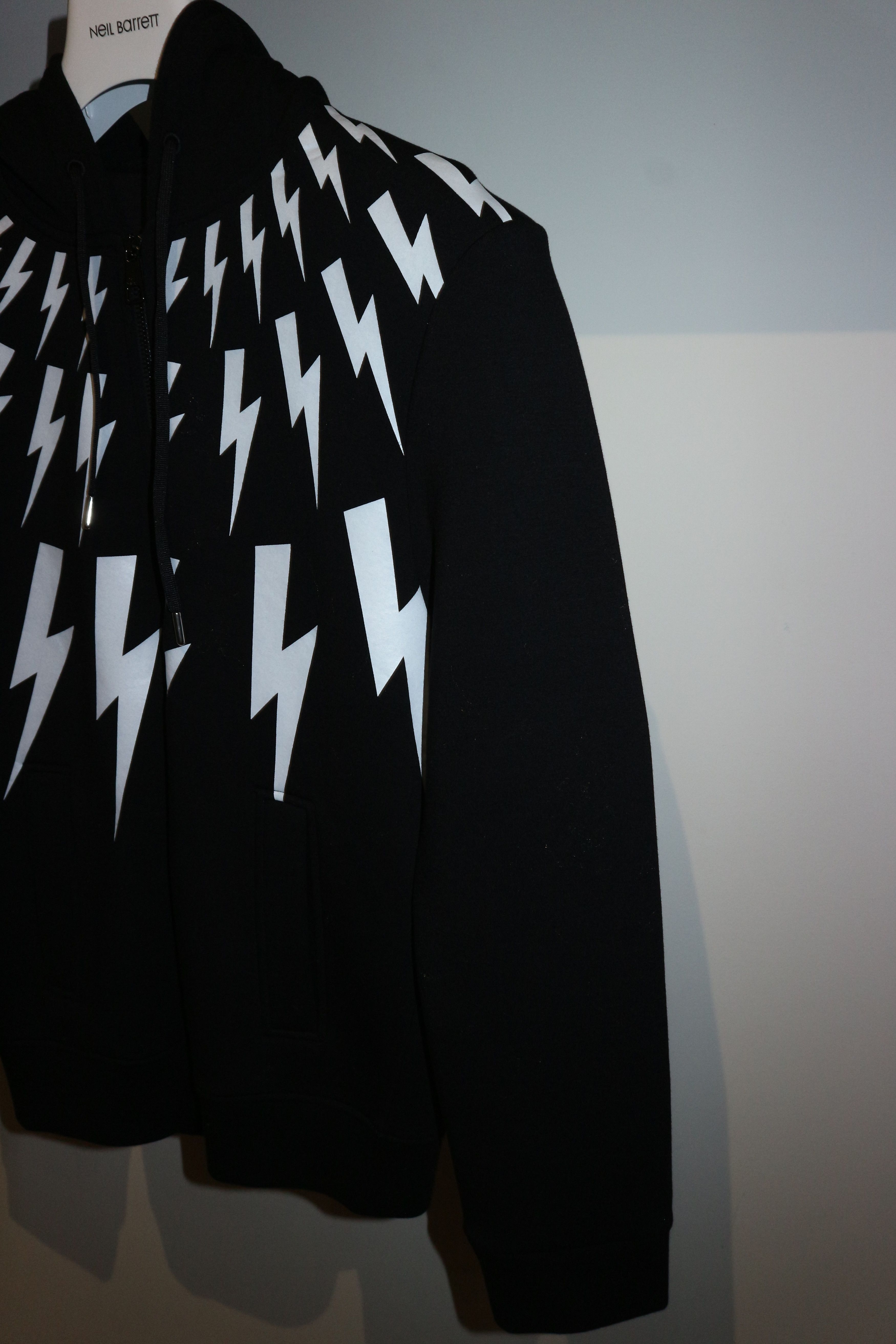 Neil Barrett Lightning bolt print neoprene zip hoodie Size US S / EU 44-46 / 1 - 2 Thumbnail