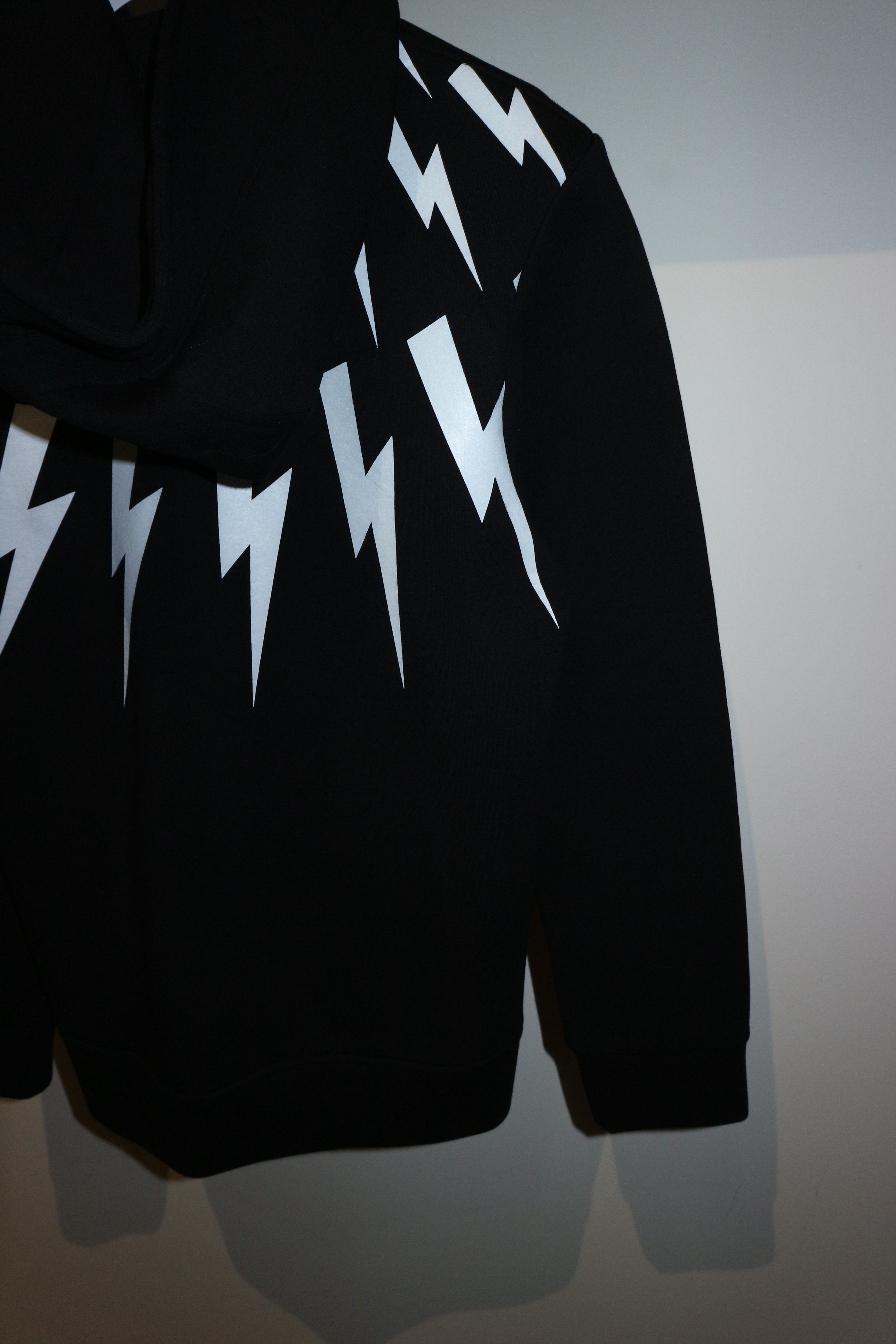 Neil Barrett Lightning bolt print neoprene zip hoodie Size US S / EU 44-46 / 1 - 7 Thumbnail