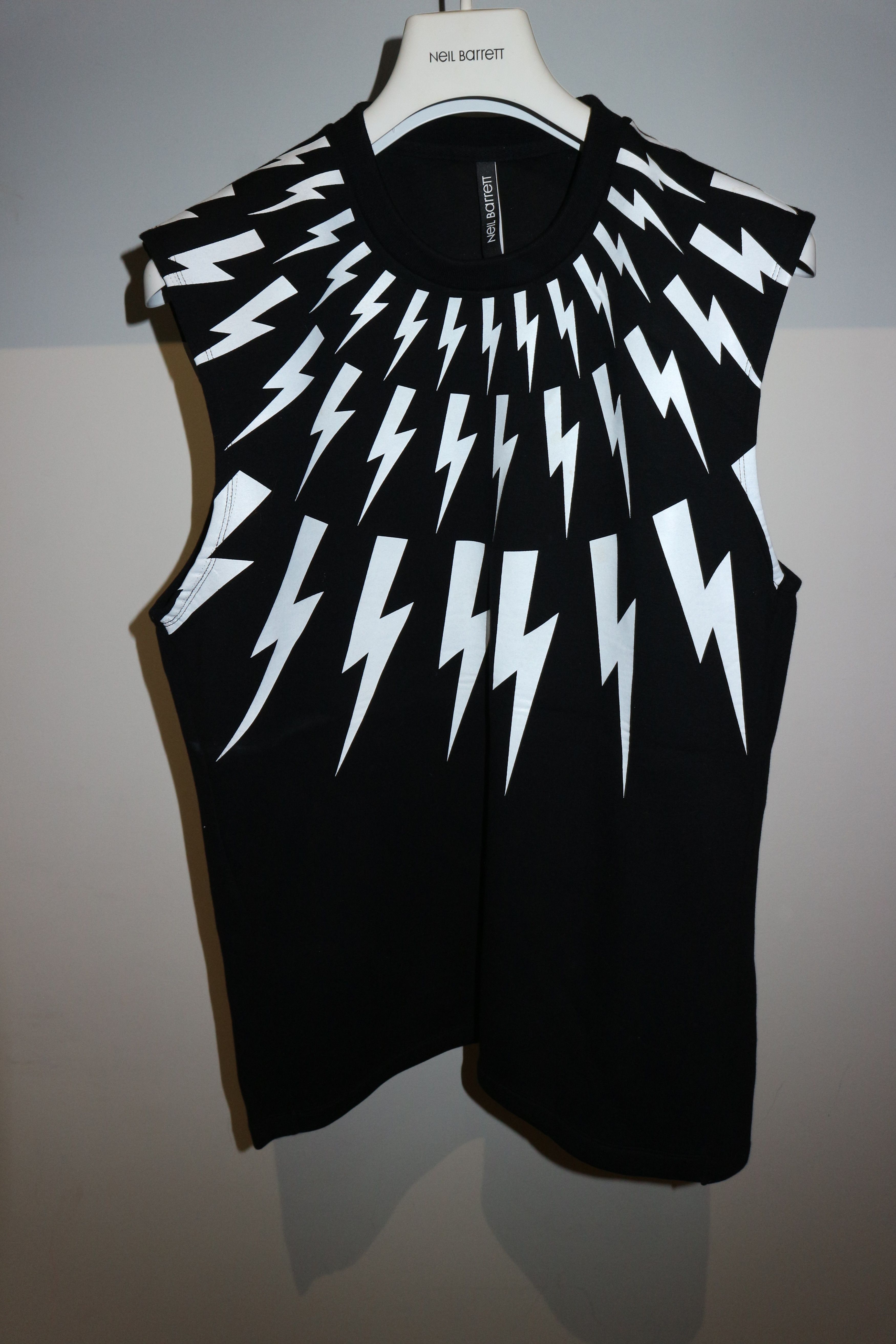 Neil Barrett Lightning bolt print neoprene tanktop Size US XS / EU 42 / 0 - 1 Thumbnail
