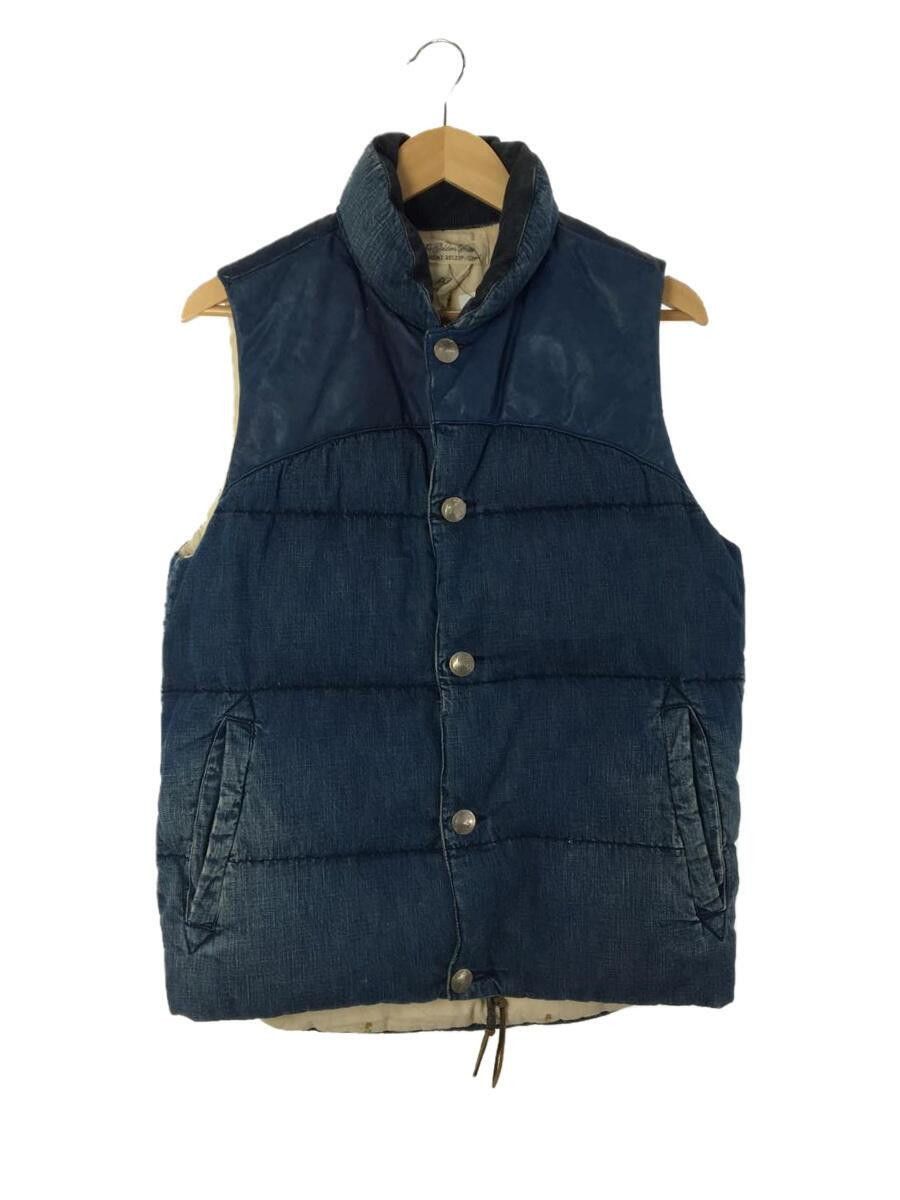 [L] Remi Relief Denim Leather Down Vest Indigo