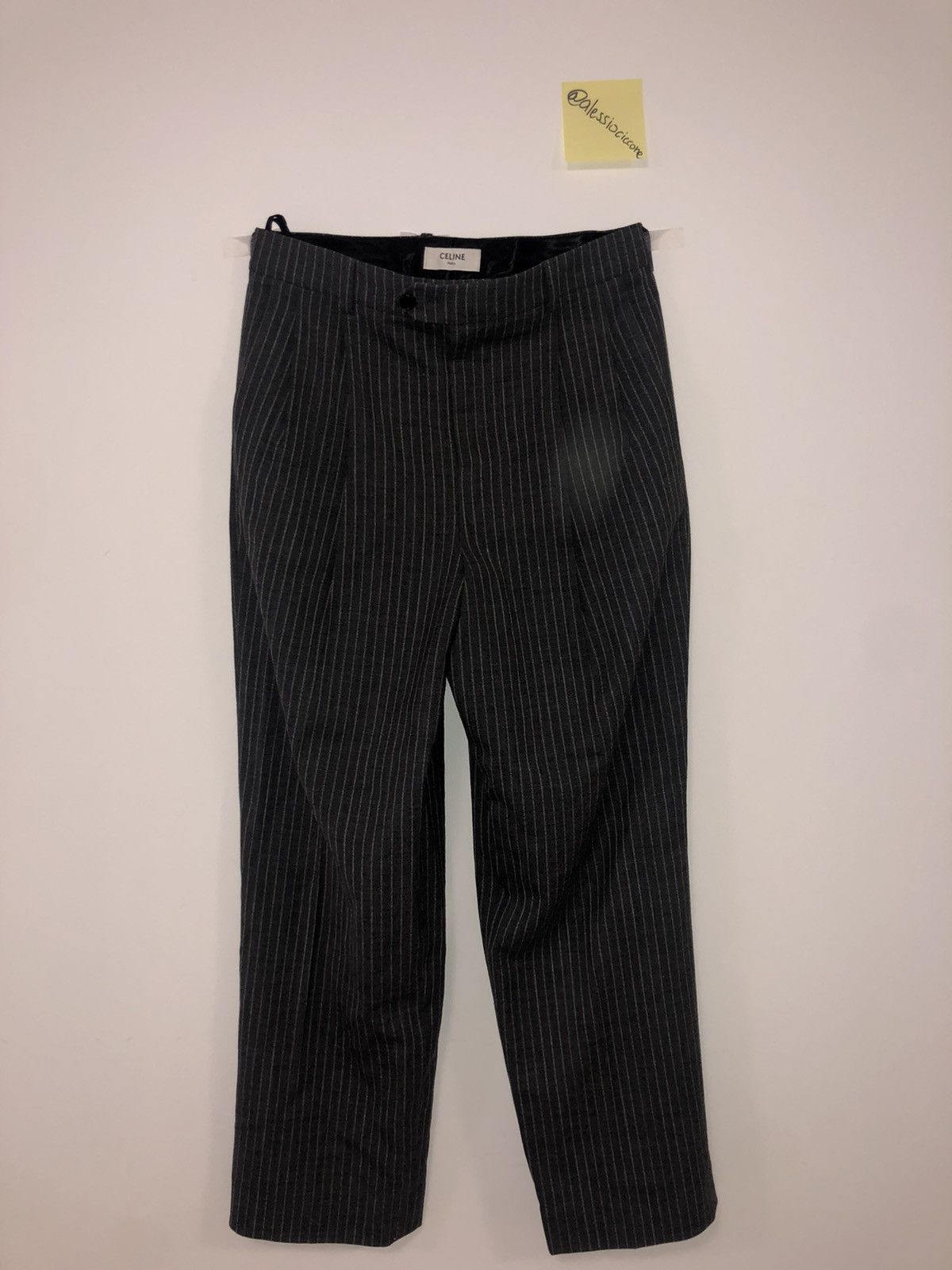 Celine Tailored grey pinstripe trousers “Dancing Kid” collection Size 48R - 3 Thumbnail