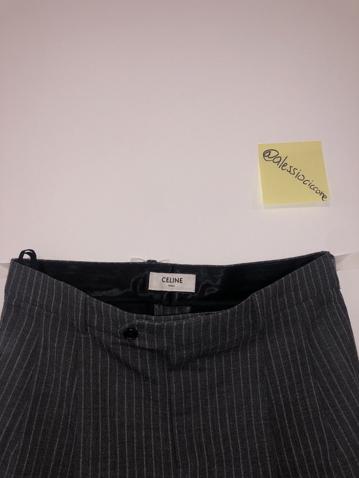 Celine Tailored grey pinstripe trousers “Dancing Kid” collection Size 48R - 2 Thumbnail