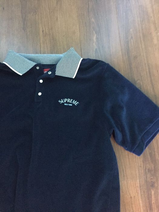 Supreme Supreme Striped Collar Terry Polo | Grailed