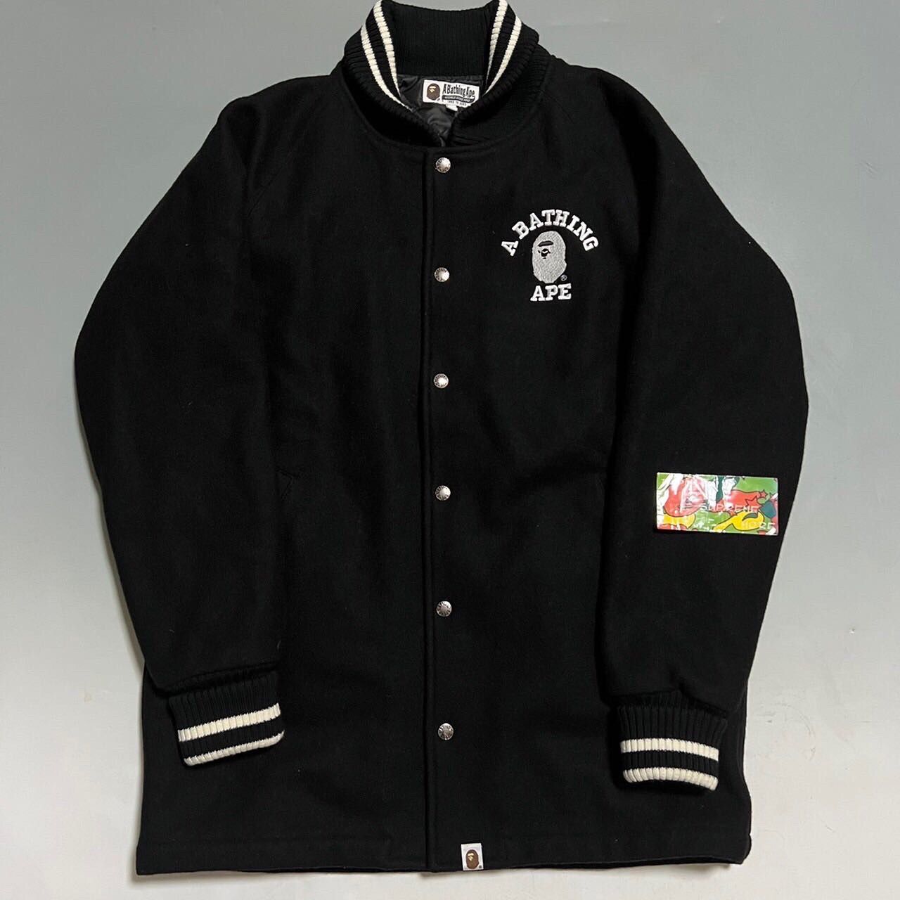 Bape BAPE APE HEAD versity jacket black Size US XL / EU 56 / 4 - 1 Thumbnail