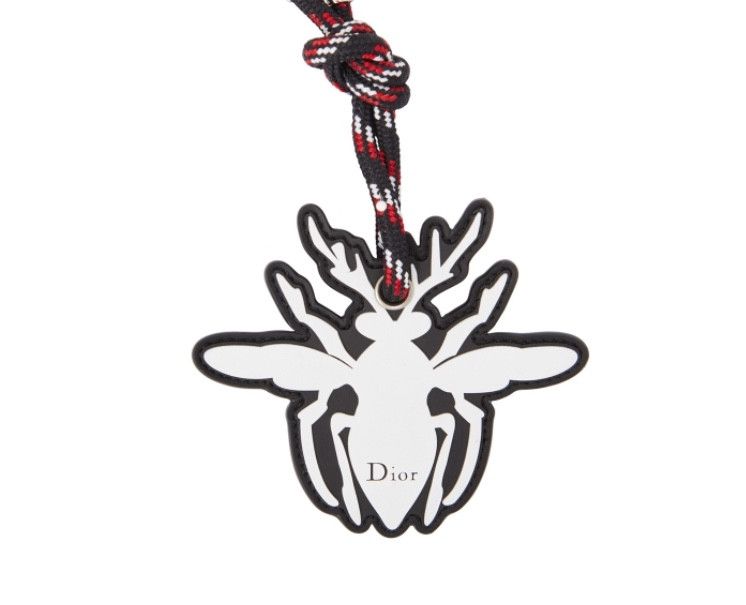 CHRISTIAN DIOR HOMME Leather Bee Key Ring - Red - GBNY