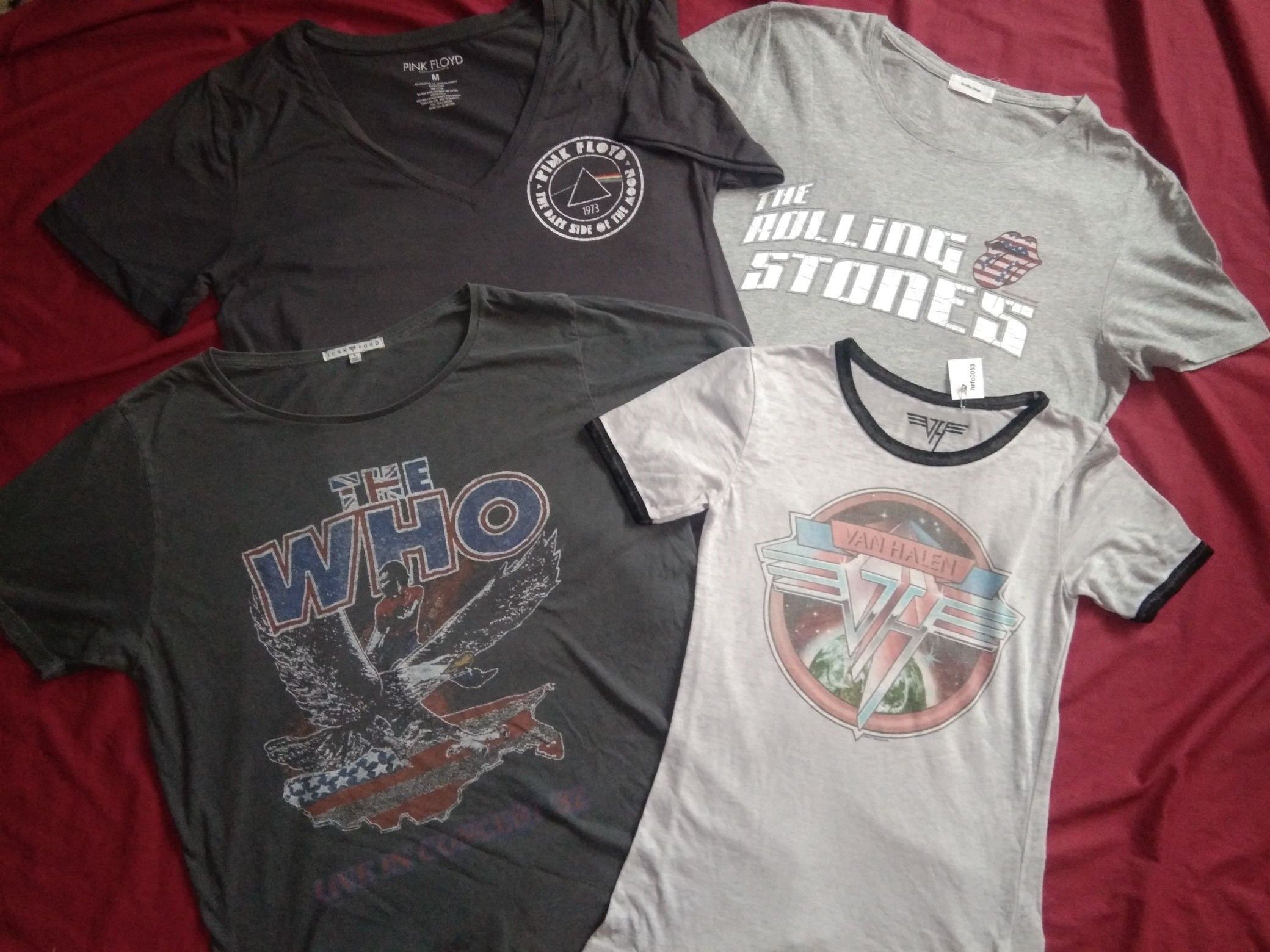 Band Tees Rolling Stones The Who Pink Floyd Van Halen Combo Women Size US M / EU 48-50 / 2 - 2 Thumbnail