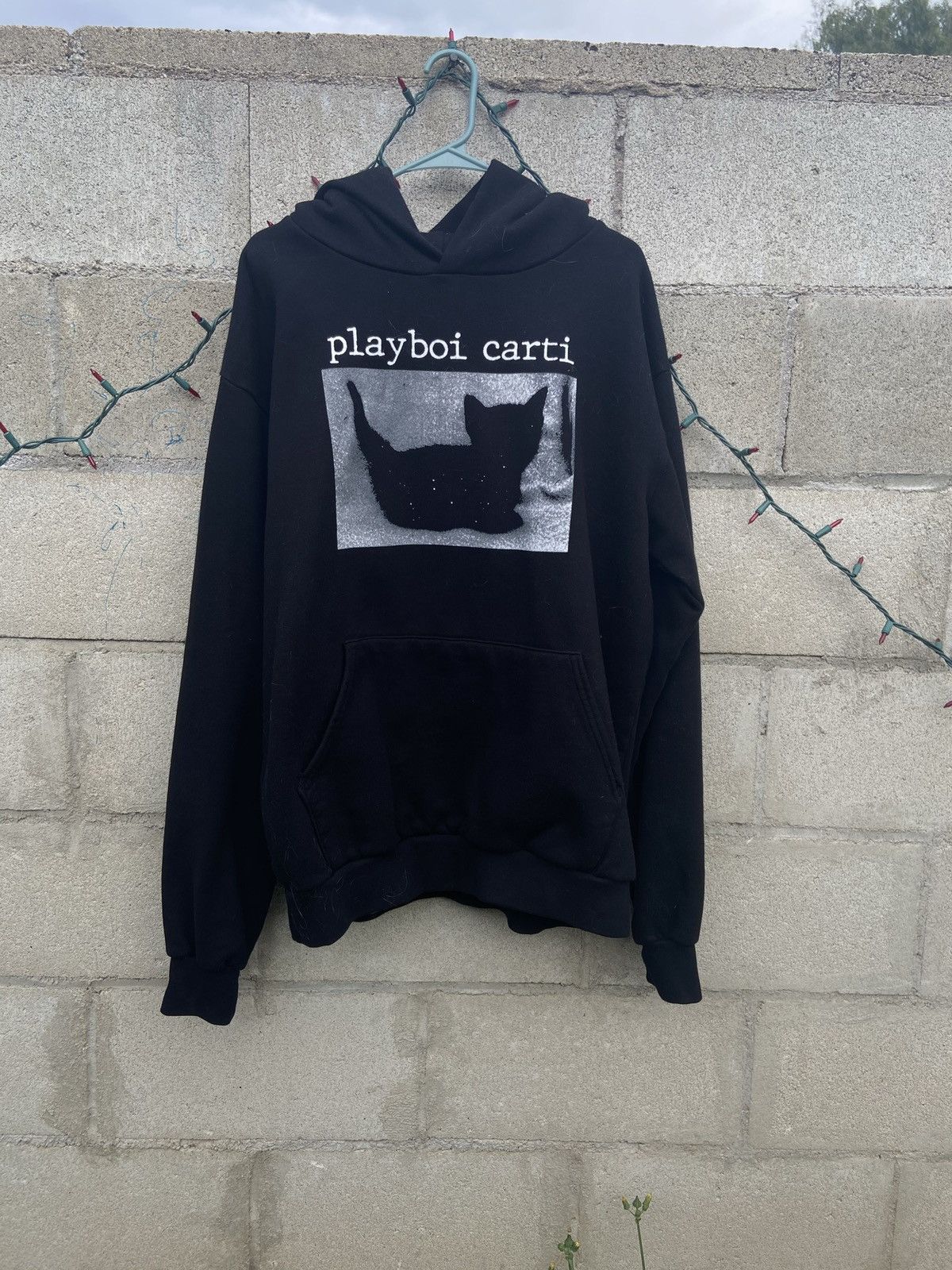 Playboi carti black online cat hoodie