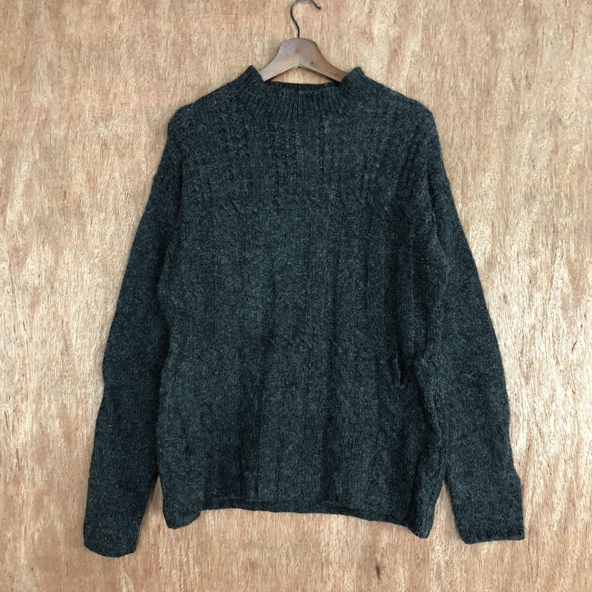 image of Homespun Knitwear x Uniqlo Black Shag Shaggy Mohair Knitwear 6051, Men's (Size Medium)