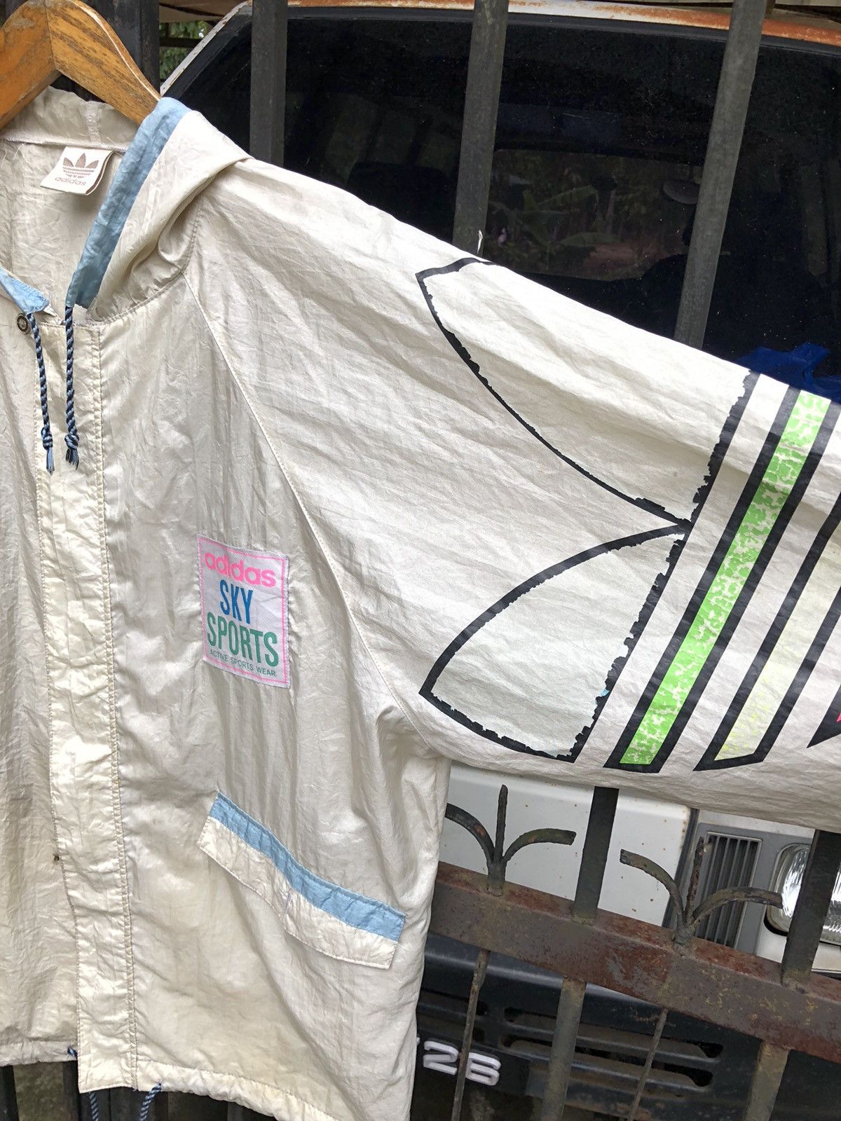 Adidas × Vintage Rare Vintage Adidas Sky Air Sports Windbreaker Jacket Size US XL / EU 56 / 4 - 4 Thumbnail