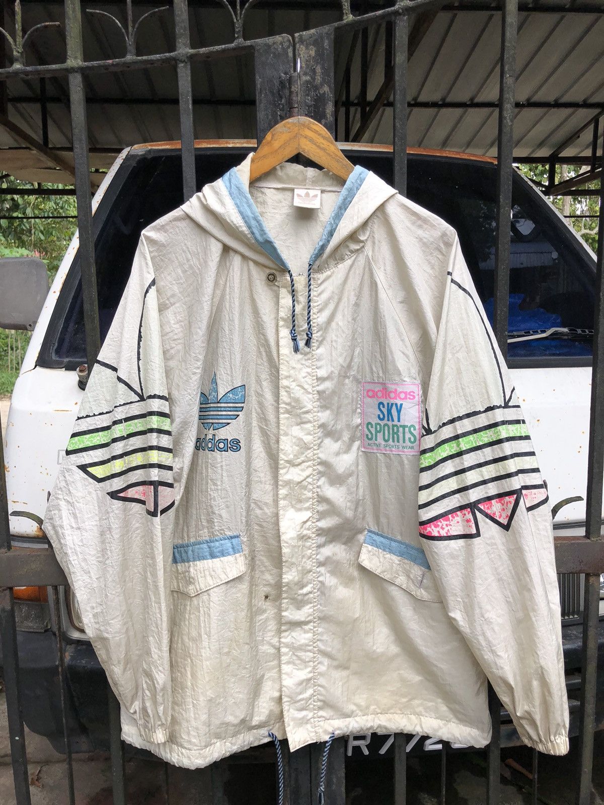 Adidas × Vintage Rare Vintage Adidas Sky Air Sports Windbreaker Jacket Size US XL / EU 56 / 4 - 2 Thumbnail