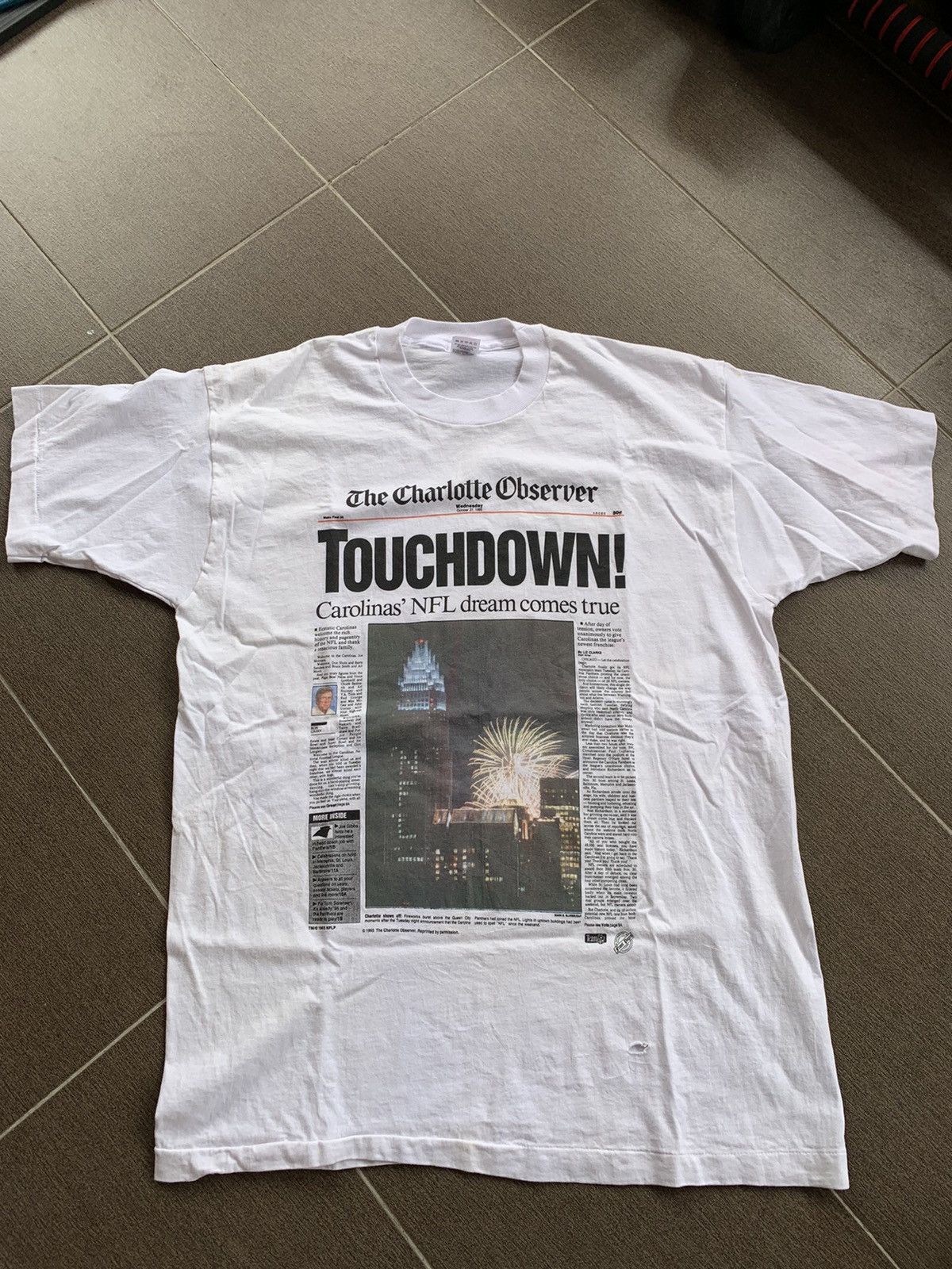 Vintage tee X Fruit of the loom X NFL Carolinas