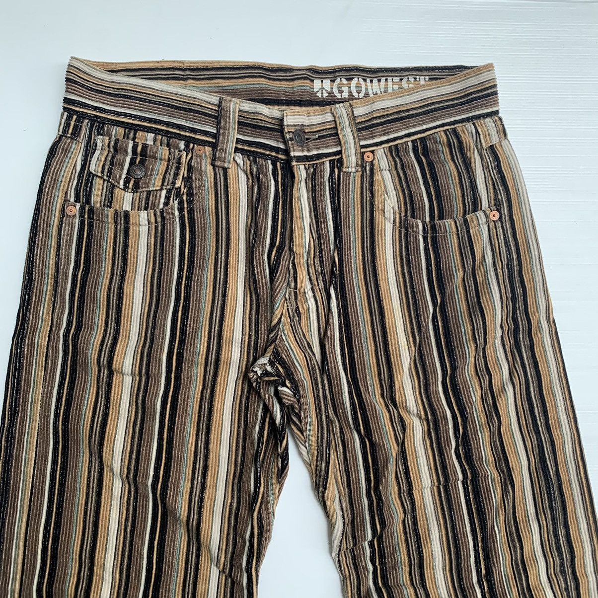 Japanese Brand Gowest japanese brand stripe multi color corduroy pants Size US 32 / EU 48 - 4 Thumbnail
