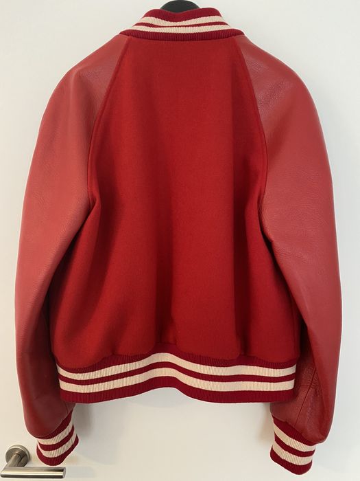 Gucci Horsebit Leather Sleeve Wool Varsity Bomber Jacket Grailed