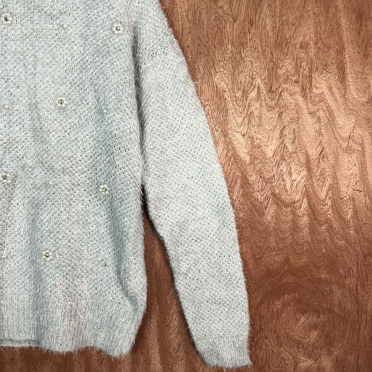 Homespun Knitwear DLL Sorridere Grey Mohair Shag Shaggy knitwear #c385 Size M / US 6-8 / IT 42-44 - 5 Thumbnail