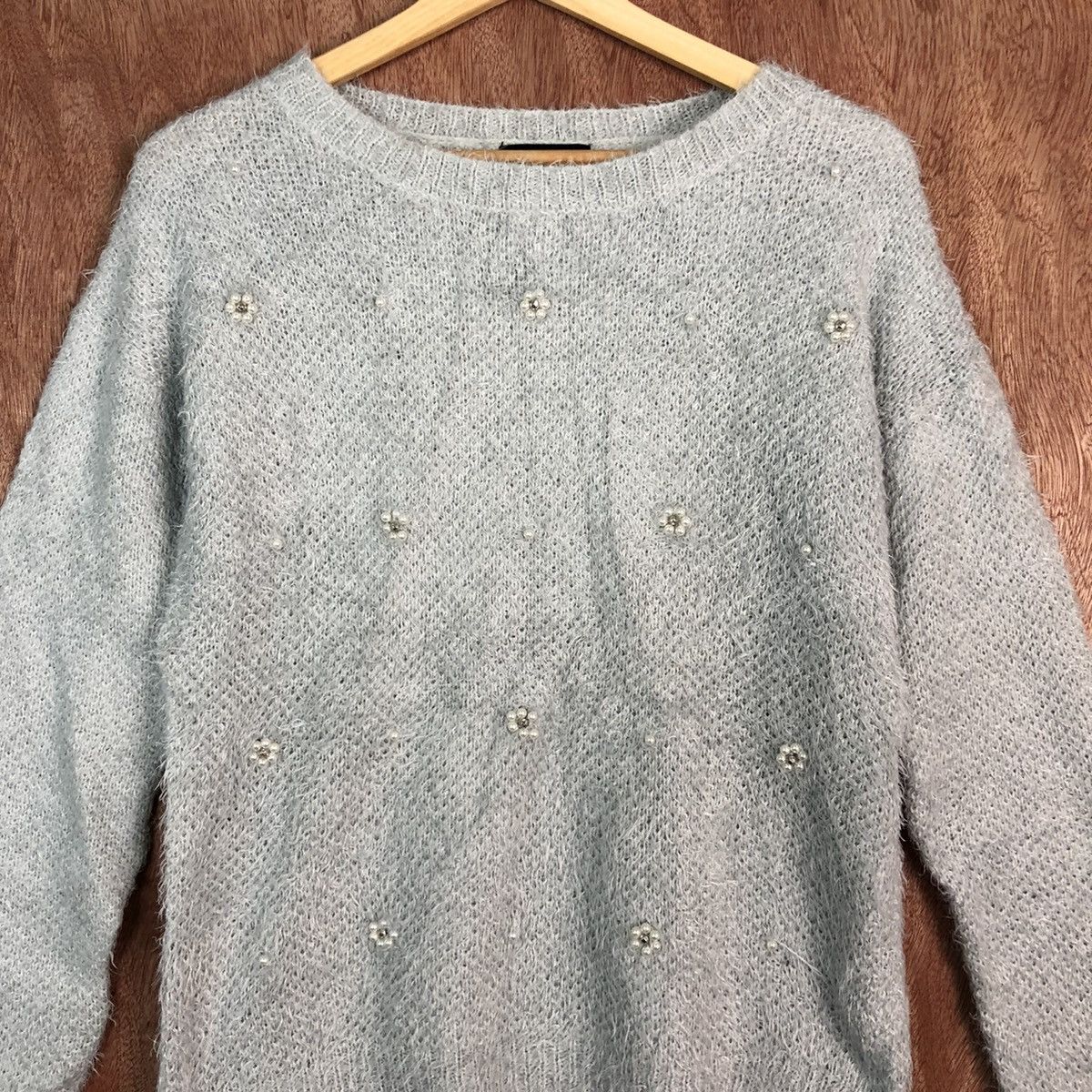 Homespun Knitwear DLL Sorridere Grey Mohair Shag Shaggy knitwear #c385 Size M / US 6-8 / IT 42-44 - 8 Thumbnail