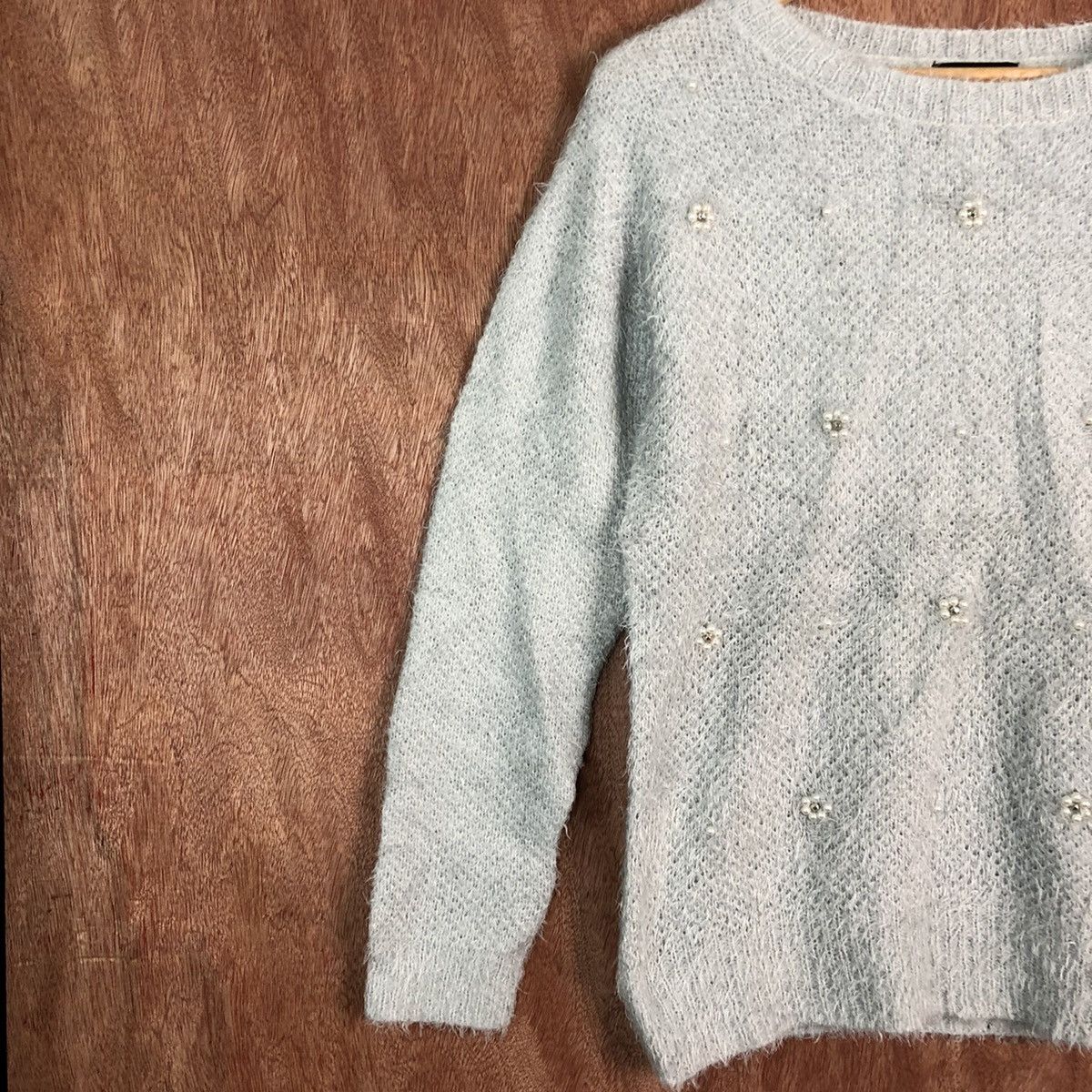 Homespun Knitwear DLL Sorridere Grey Mohair Shag Shaggy knitwear #c385 Size M / US 6-8 / IT 42-44 - 7 Thumbnail