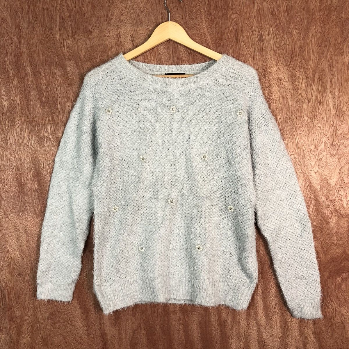 Homespun Knitwear DLL Sorridere Grey Mohair Shag Shaggy knitwear #c385 Size M / US 6-8 / IT 42-44 - 1 Thumbnail