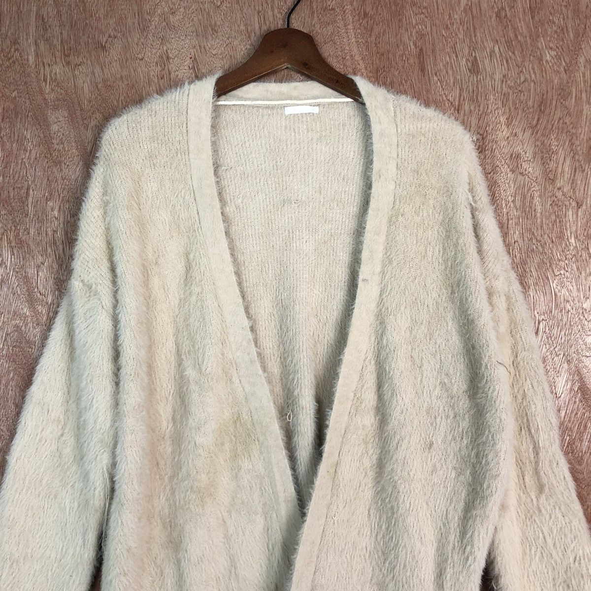 Homespun Knitwear DL Japan GU Light Brown knitwear mohair fur Cardigan #c362 Size US L / EU 52-54 / 3 - 2 Thumbnail