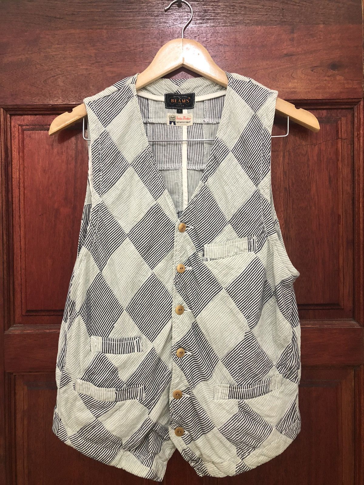 Beams Plus × Japanese Brand Beams India Madnas Patchwork Inspired Kapital Design Vest Size US L / EU 52-54 / 3 - 1 Thumbnail