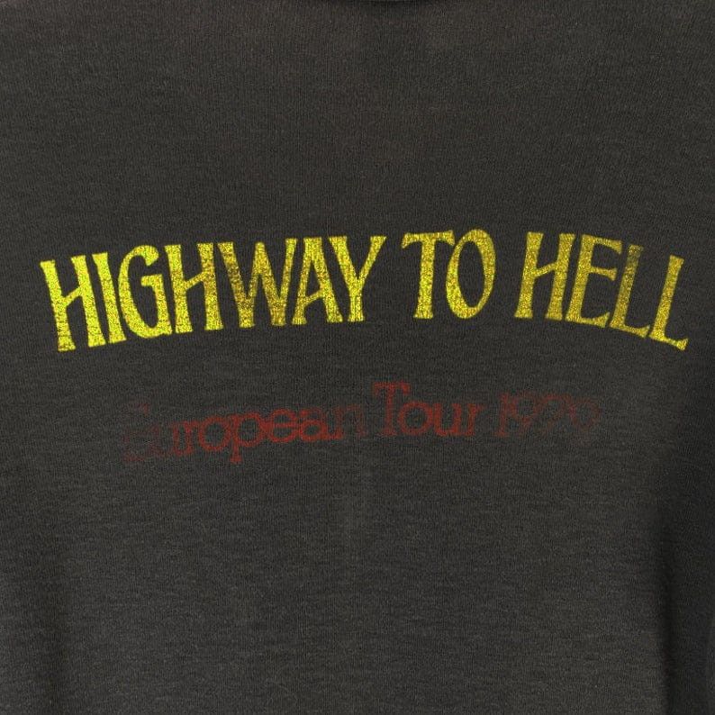 Vintage Official 1979 European AC DC Highway to Hell tour t-shirt Size US S / EU 44-46 / 1 - 3 Thumbnail