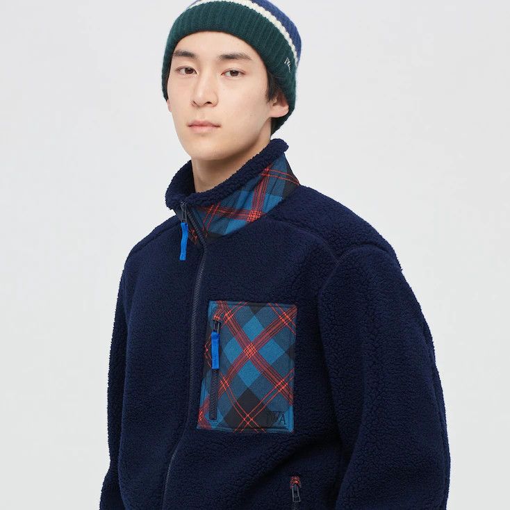 JW Anderson × Uniqlo XL Extra Large Navy Fleece Jacket Pile-Lined Full-Zip Coat Size US XL / EU 56 / 4 - 3 Thumbnail