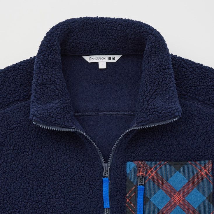 JW Anderson × Uniqlo XL Extra Large Navy Fleece Jacket Pile-Lined Full-Zip Coat Size US XL / EU 56 / 4 - 6 Thumbnail