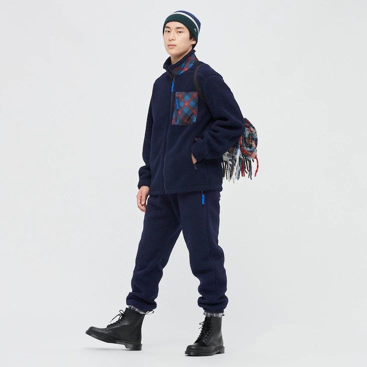JW Anderson × Uniqlo XL Extra Large Navy Fleece Jacket Pile-Lined Full-Zip Coat Size US XL / EU 56 / 4 - 4 Thumbnail