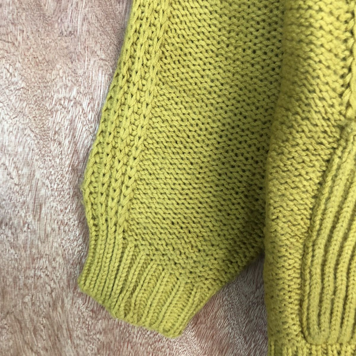 Homespun Knitwear DLL Japan Brand Mustard Shaggy Cardigan #c606 Size US M / EU 48-50 / 2 - 6 Thumbnail
