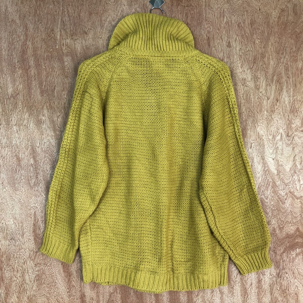 Homespun Knitwear DLL Japan Brand Mustard Shaggy Cardigan #c606 Size US M / EU 48-50 / 2 - 9 Thumbnail
