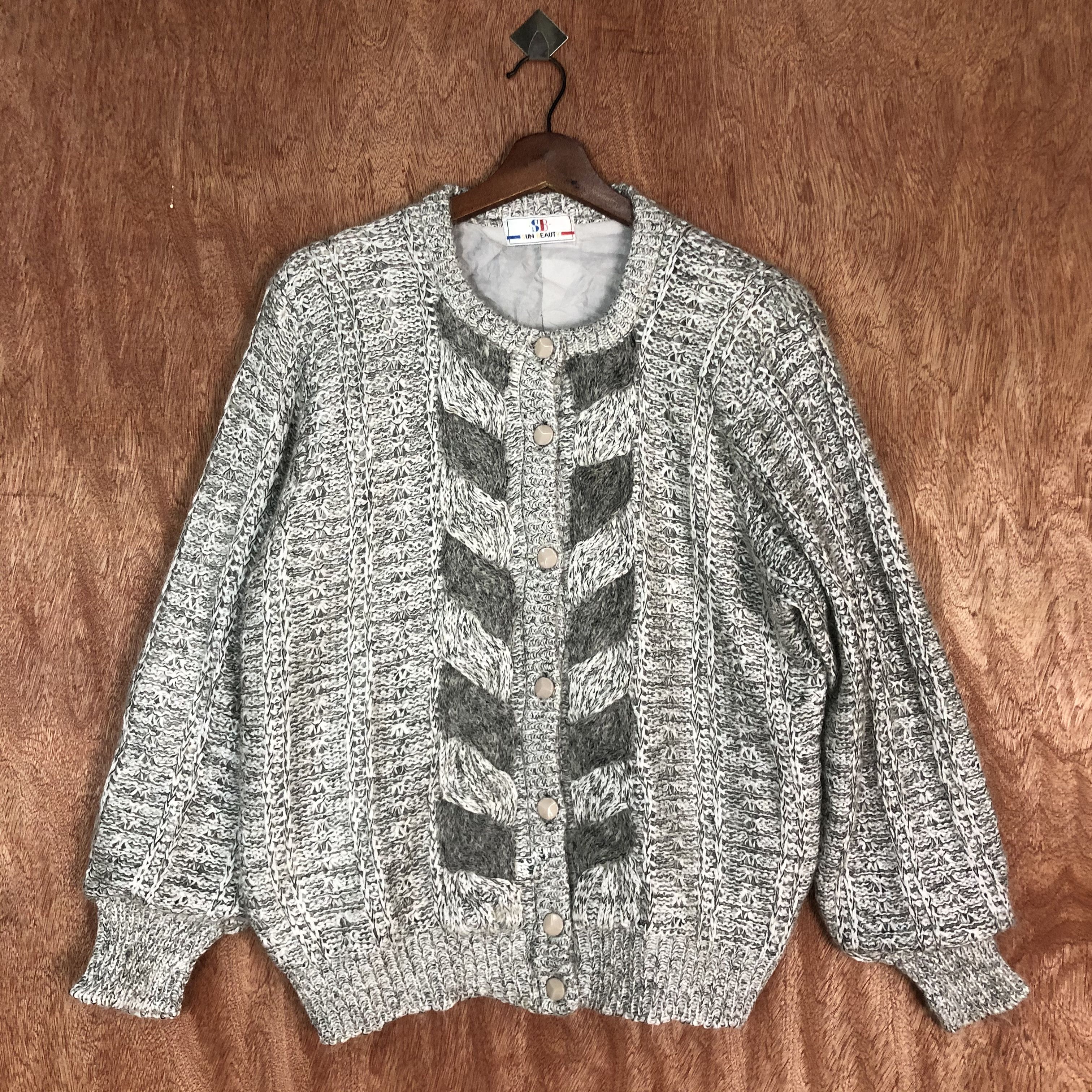 Vintage DLL Sun Beauty White SHaggy aran isle Knitwear #c559 Size US M / EU 48-50 / 2 - 3 Thumbnail