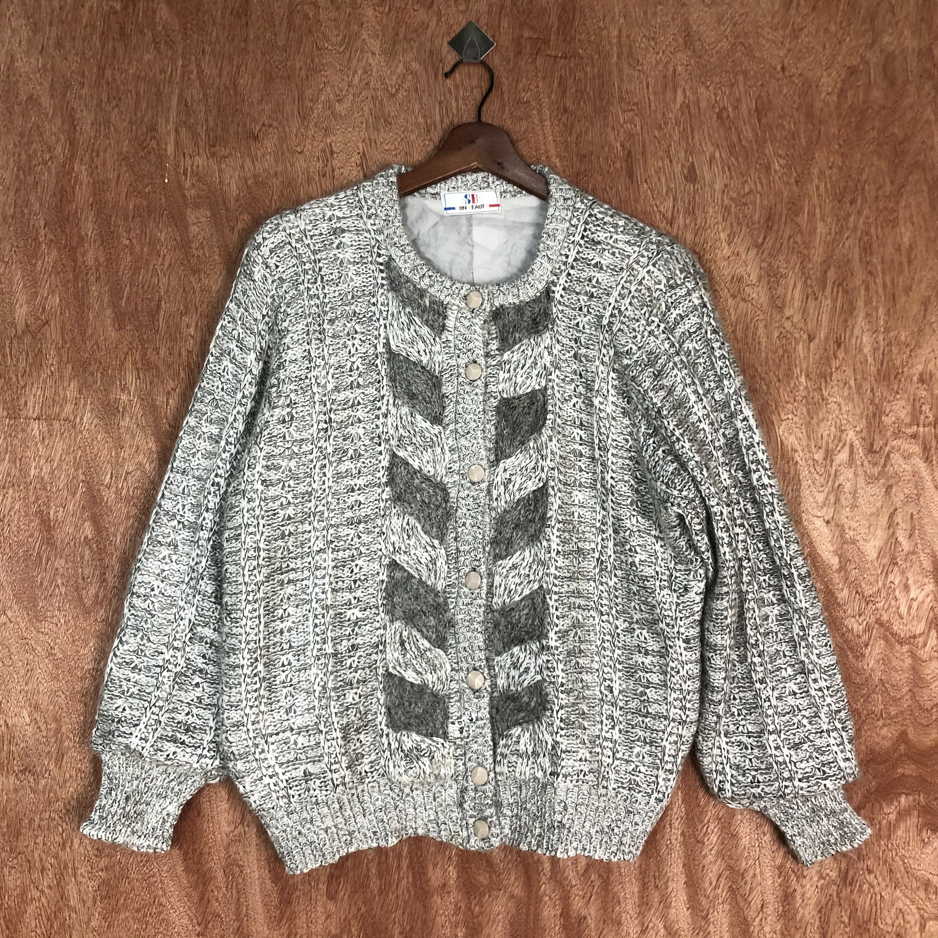 Vintage DLL Sun Beauty White SHaggy aran isle Knitwear #c559 Size US M / EU 48-50 / 2 - 1 Thumbnail