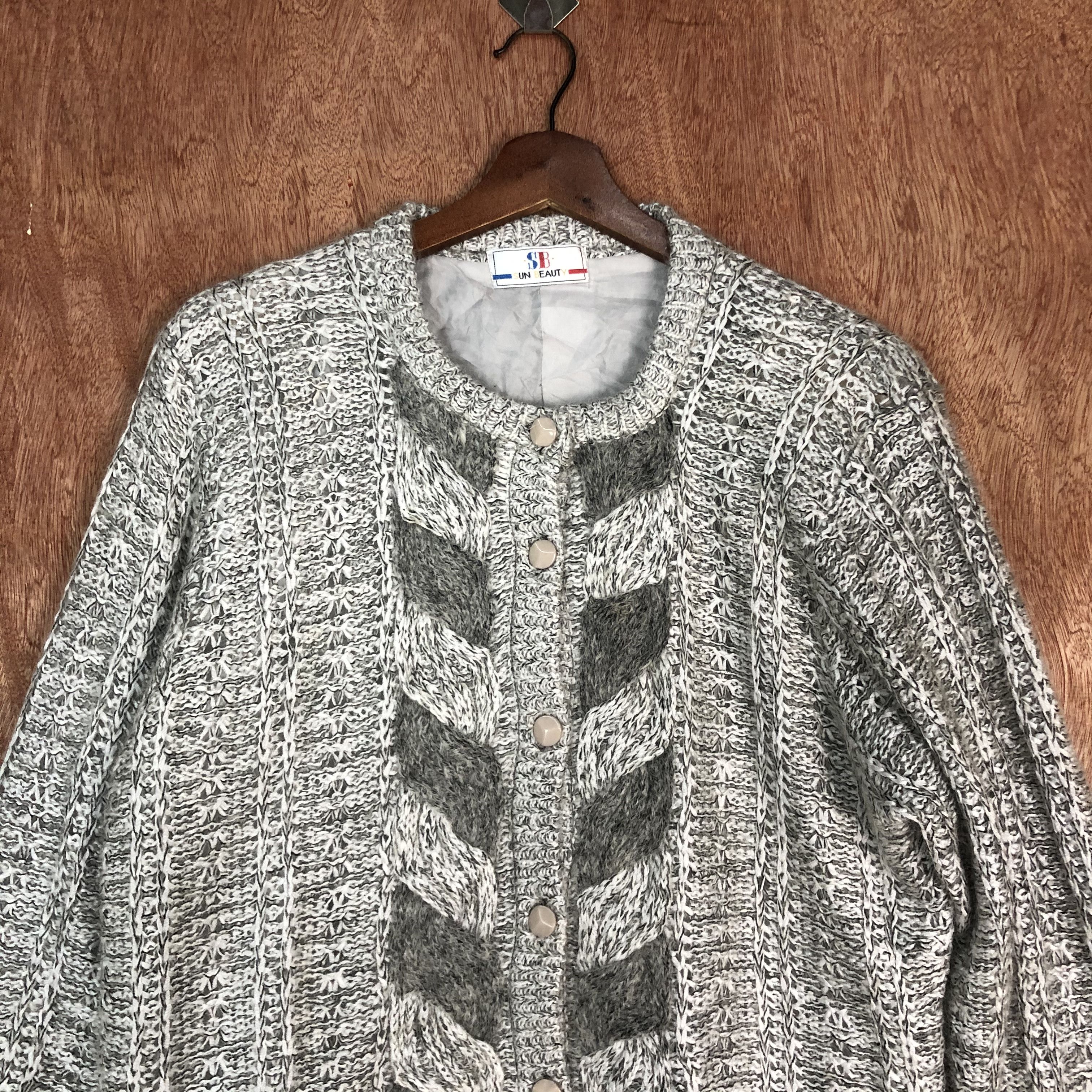 Vintage DLL Sun Beauty White SHaggy aran isle Knitwear #c559 Size US M / EU 48-50 / 2 - 2 Thumbnail