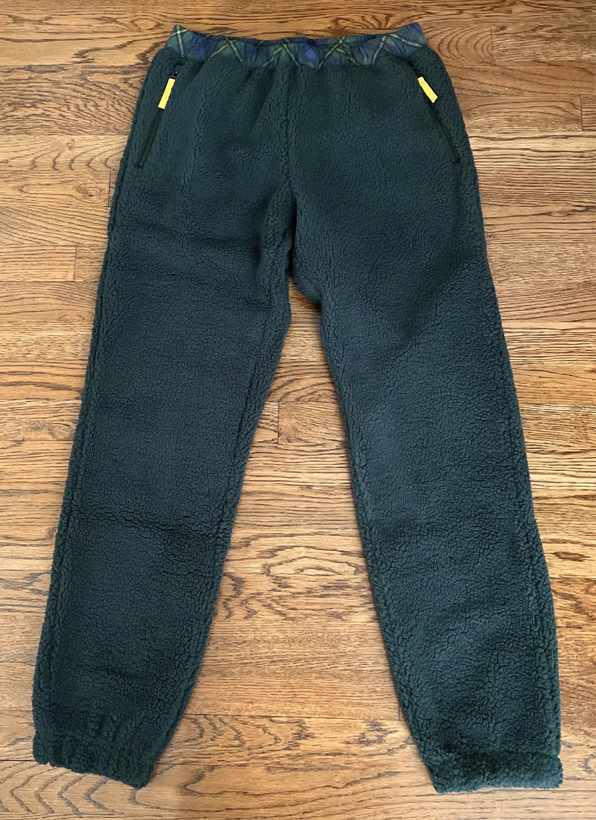 JW Anderson × Uniqlo Large Olive Green Fleece Pants Pile-Lined Sherpa Joggers Size US 34 / EU 50 - 2 Thumbnail