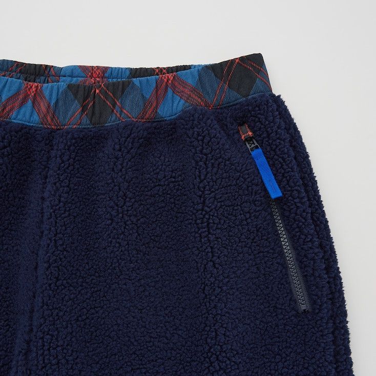 JW Anderson × Uniqlo Medium Navy Blue Fleece Pants Pile-Lined Sherpa Joggers Size US 31 - 5 Thumbnail