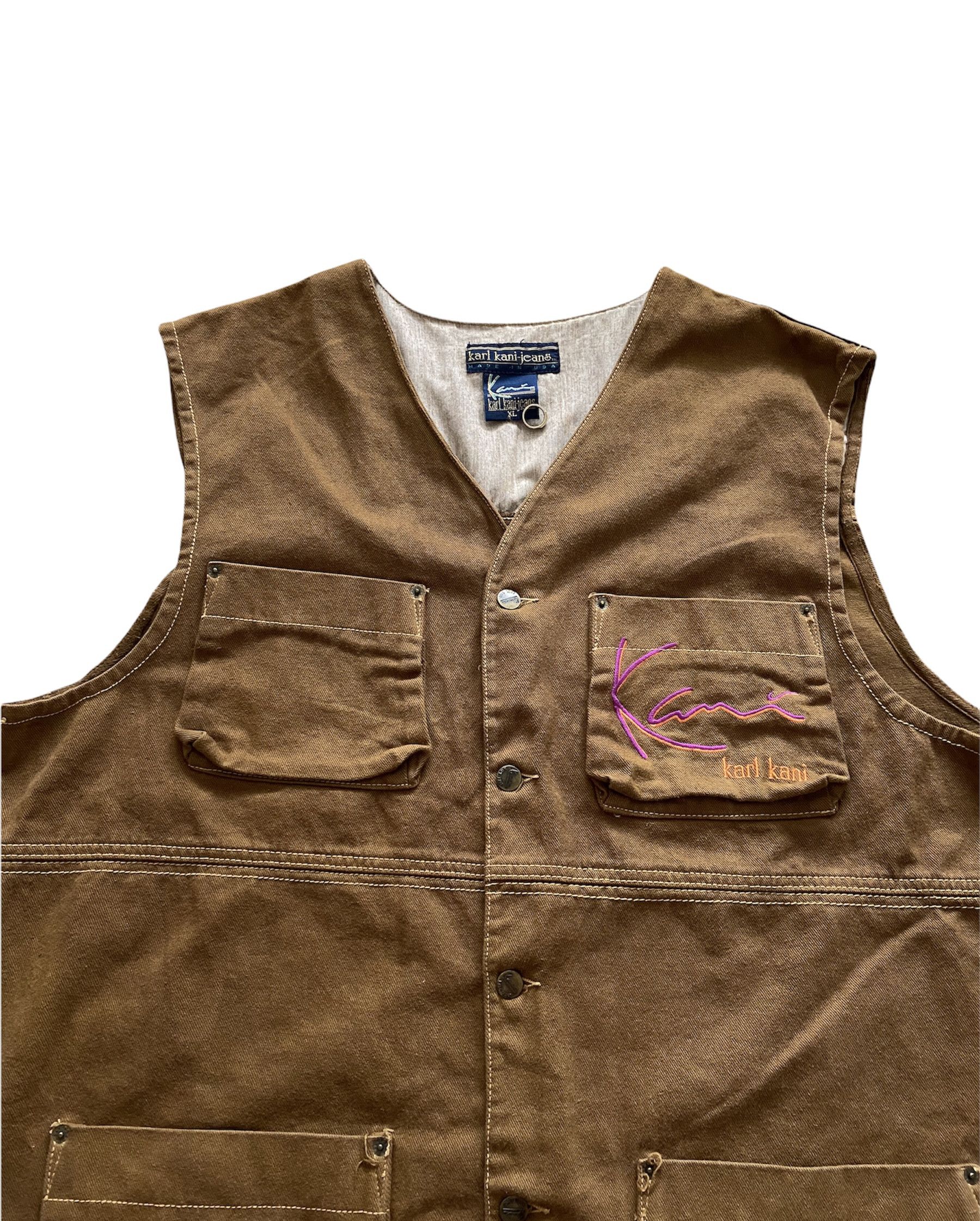 Karl Kani Vintage 90s Karl Kani Jeans Brown Jungle Tupac Vest Size US XL / EU 56 / 4 - 3 Thumbnail