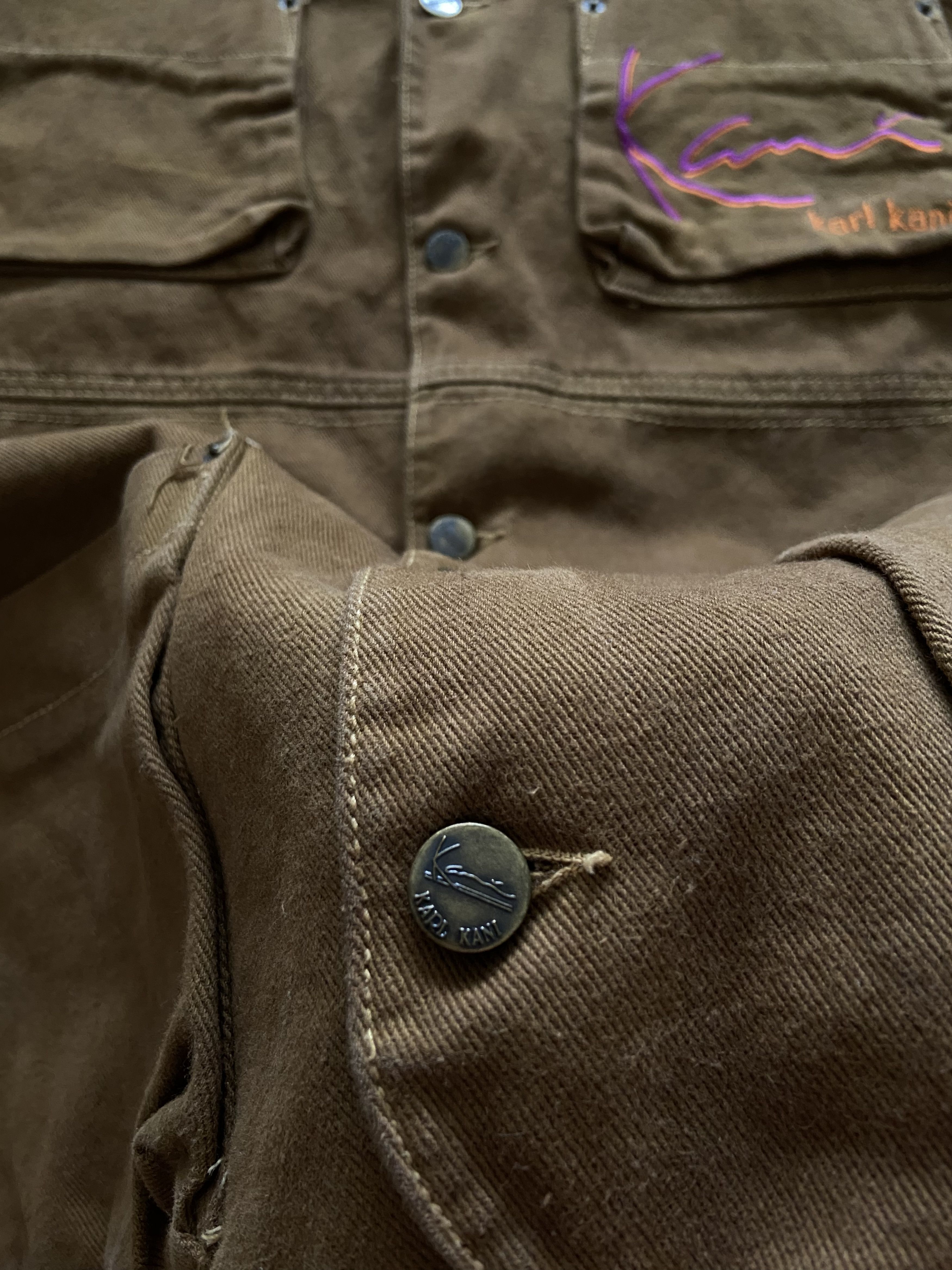 Karl Kani Vintage 90s Karl Kani Jeans Brown Jungle Tupac Vest Size US XL / EU 56 / 4 - 6 Thumbnail