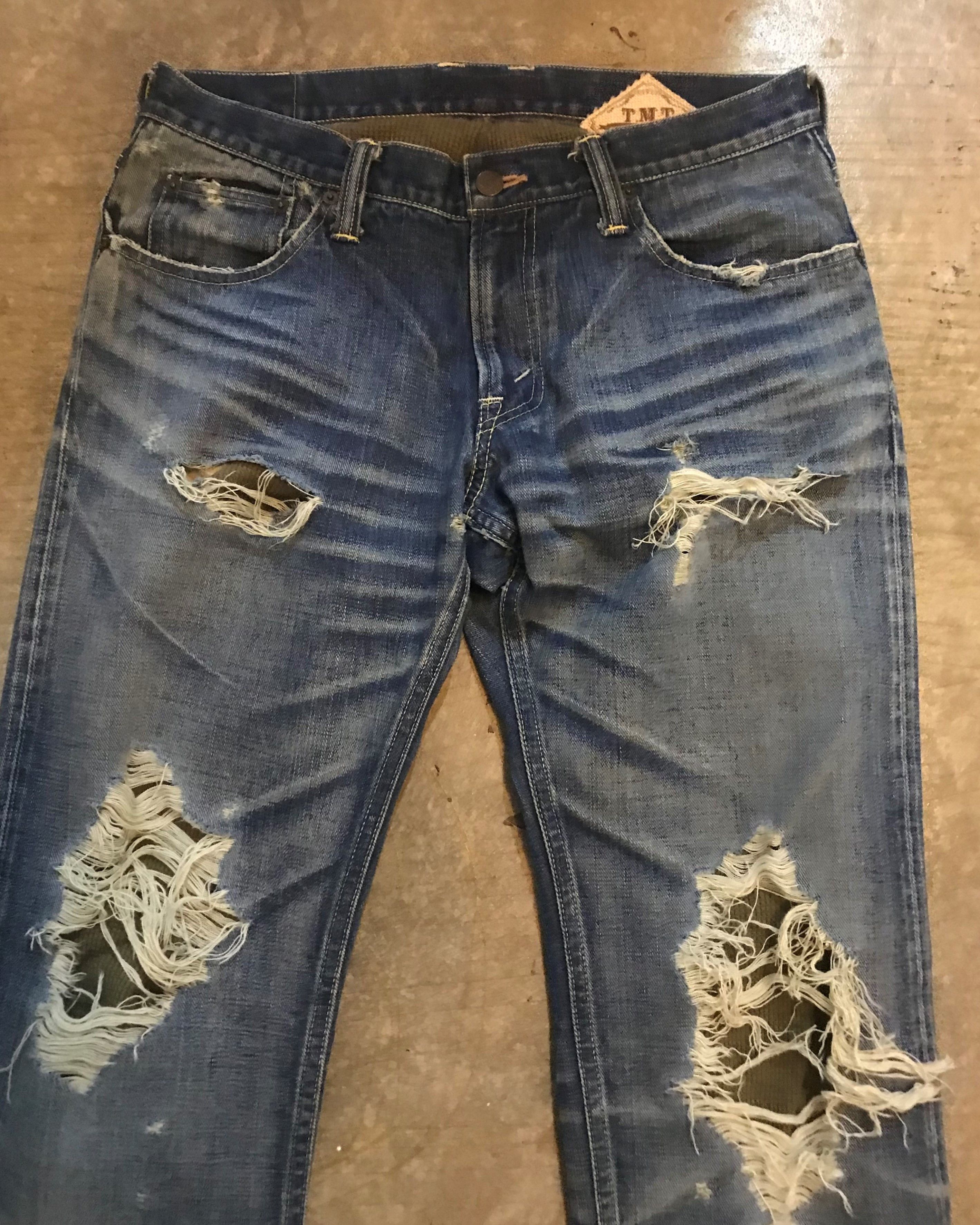 TMT TMT Japan distressed thermal layer selvedge pants Size US 33 - 3 Thumbnail