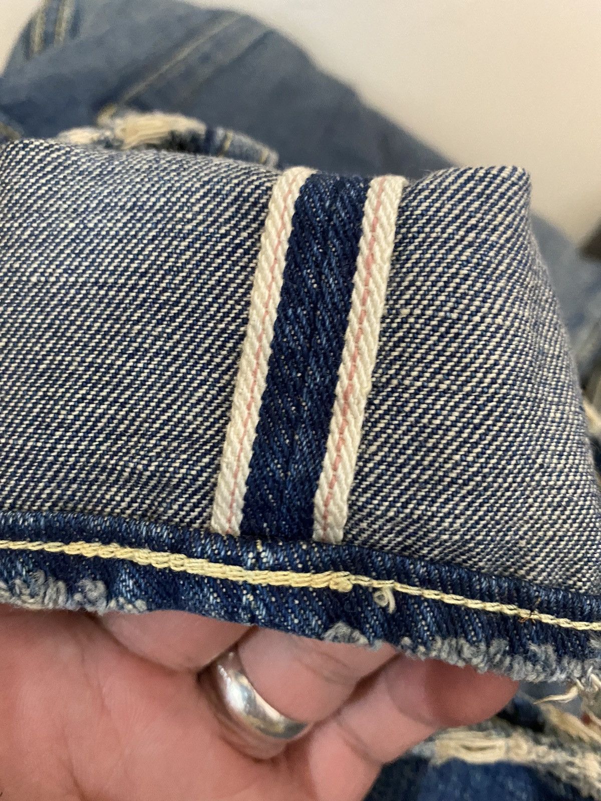TMT TMT Japan distressed thermal layer selvedge pants Size US 33 - 10 Thumbnail