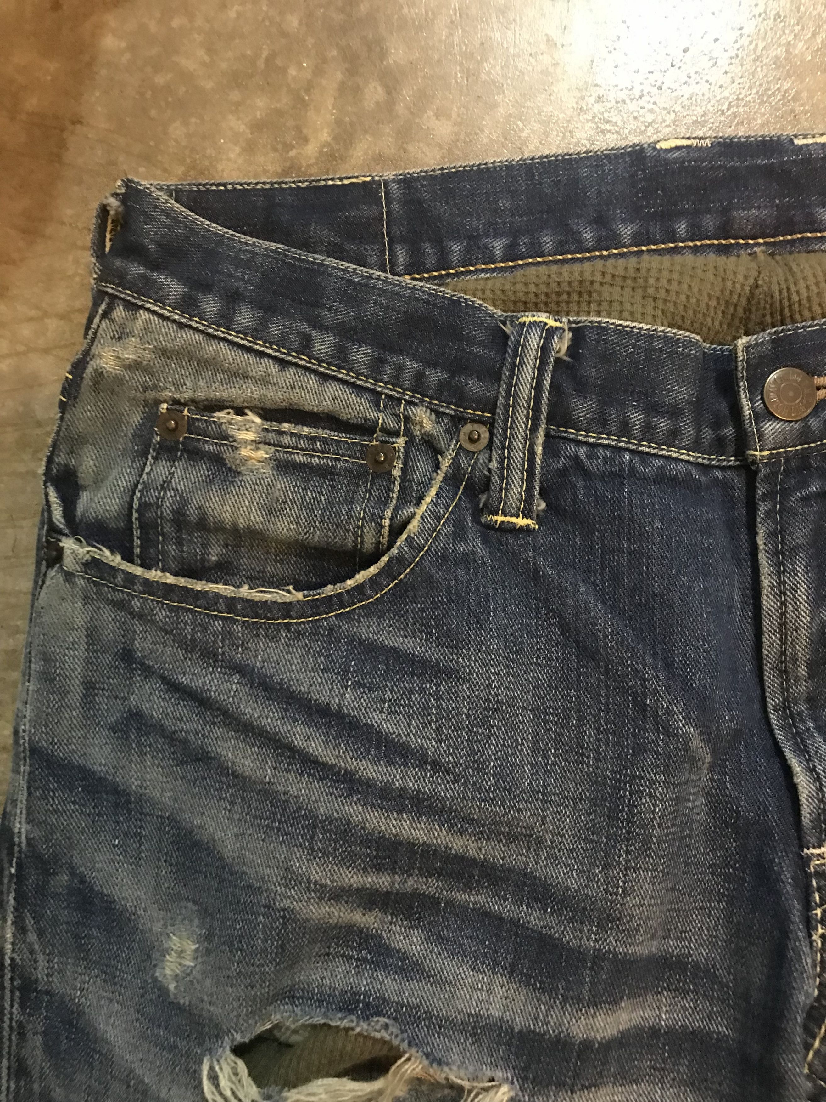 TMT TMT Japan distressed thermal layer selvedge pants Size US 33 - 4 Thumbnail