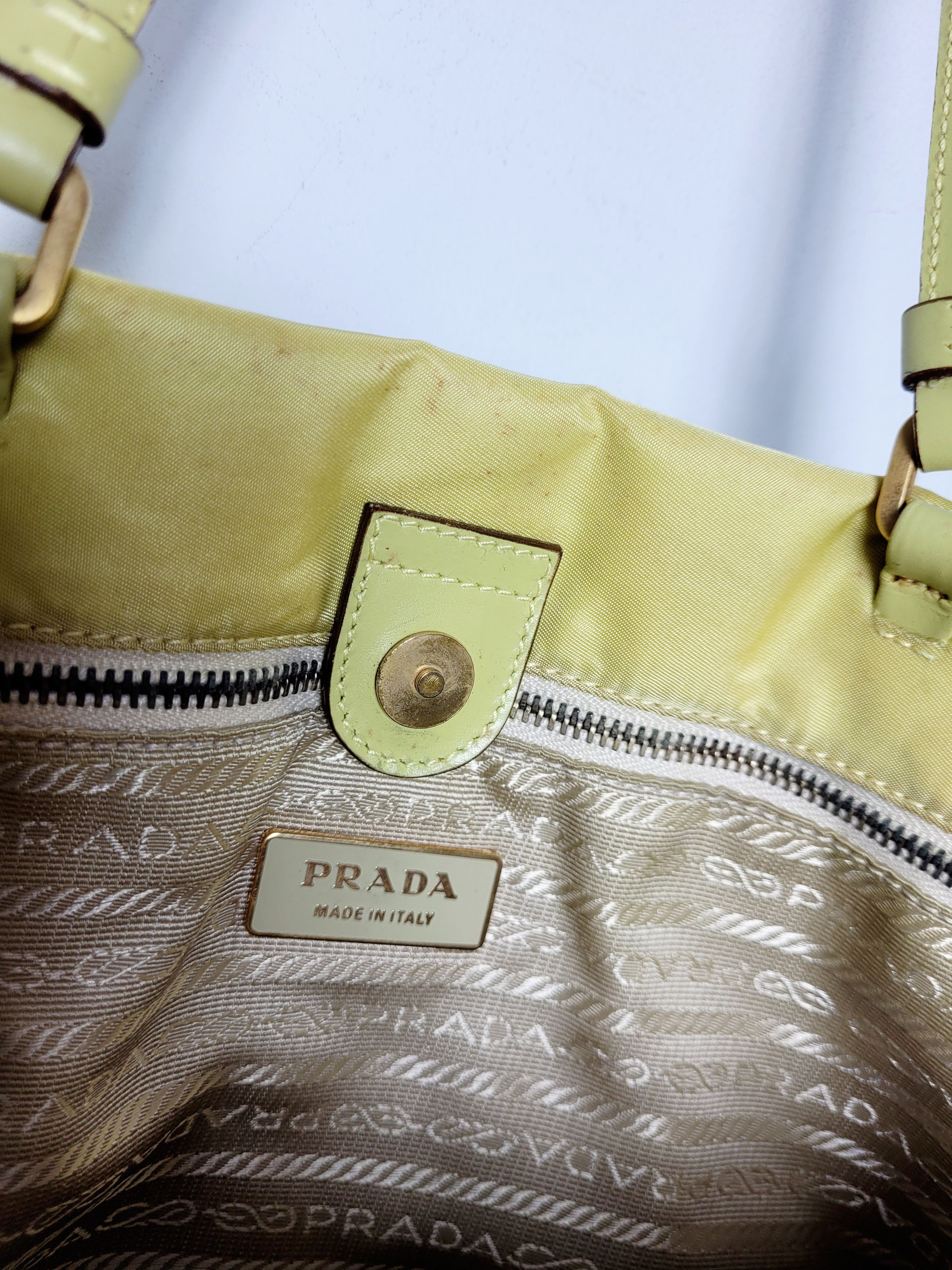 Prada Prada Yellow Nylon Tessuto Bag RARE! Size ONE SIZE - 9 Thumbnail