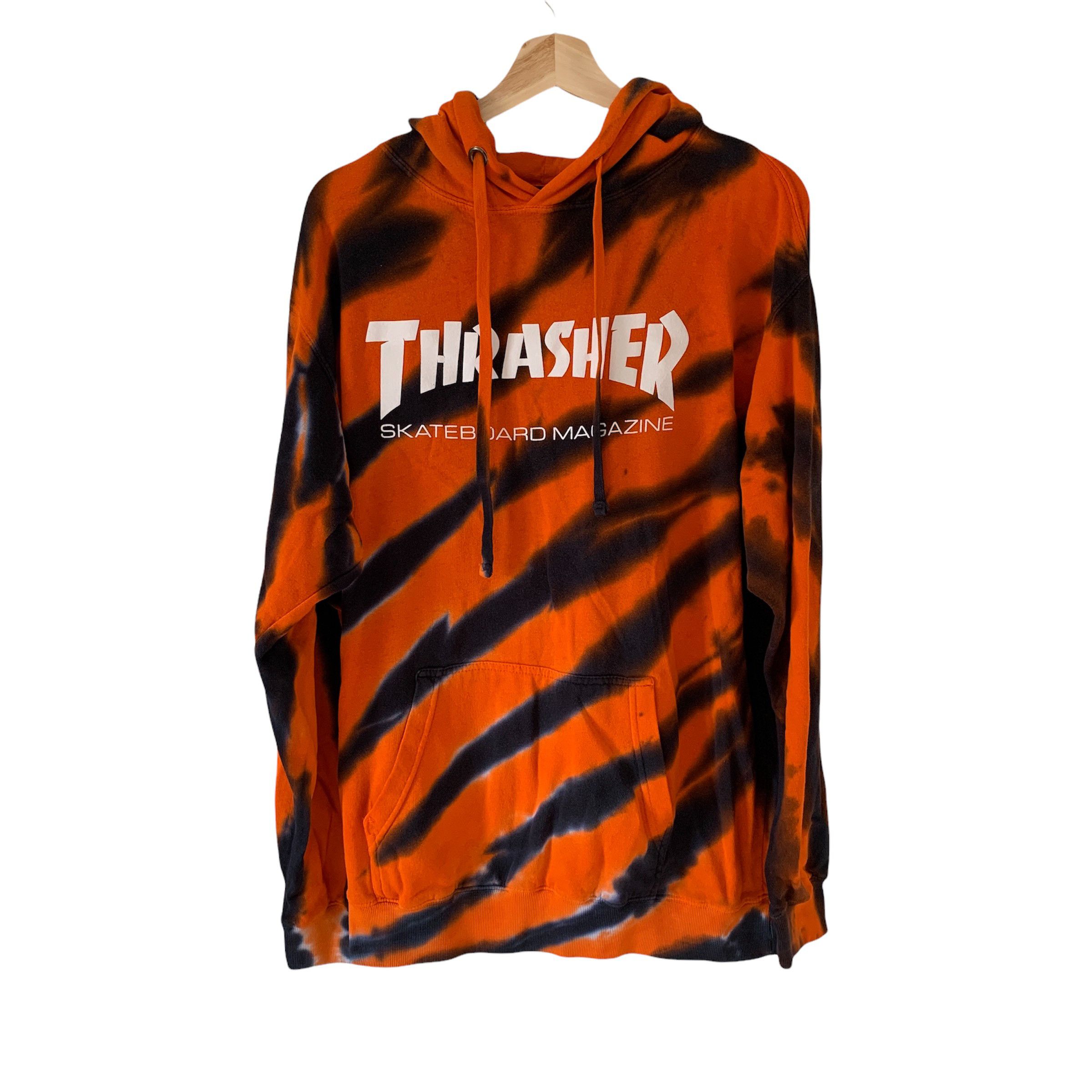 Thrasher Thrasher Orange & Black Tiger Stripe Hoodie