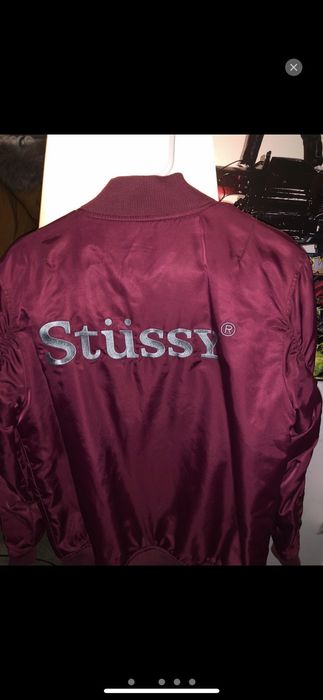 Stussy Stussy MA-1 Bomber Jacket Burgundy | Grailed